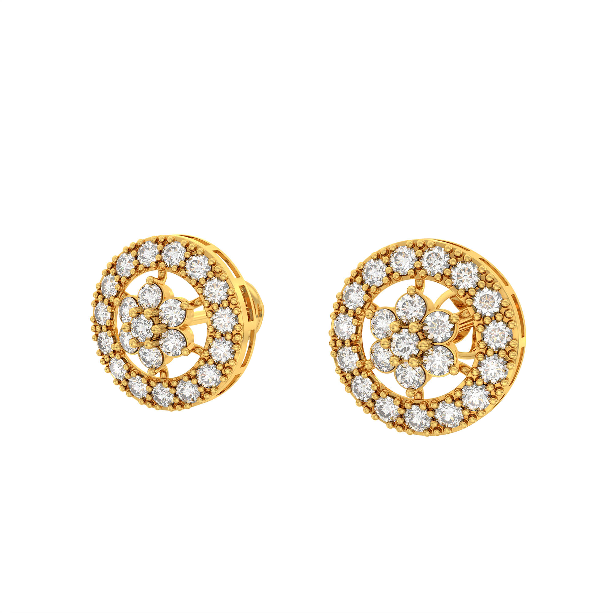 Lab-Grown Diamond Necklace and Earring Set in 22K Yellow Gold – 9.25 Ct, 324 Diamonds thumbnail