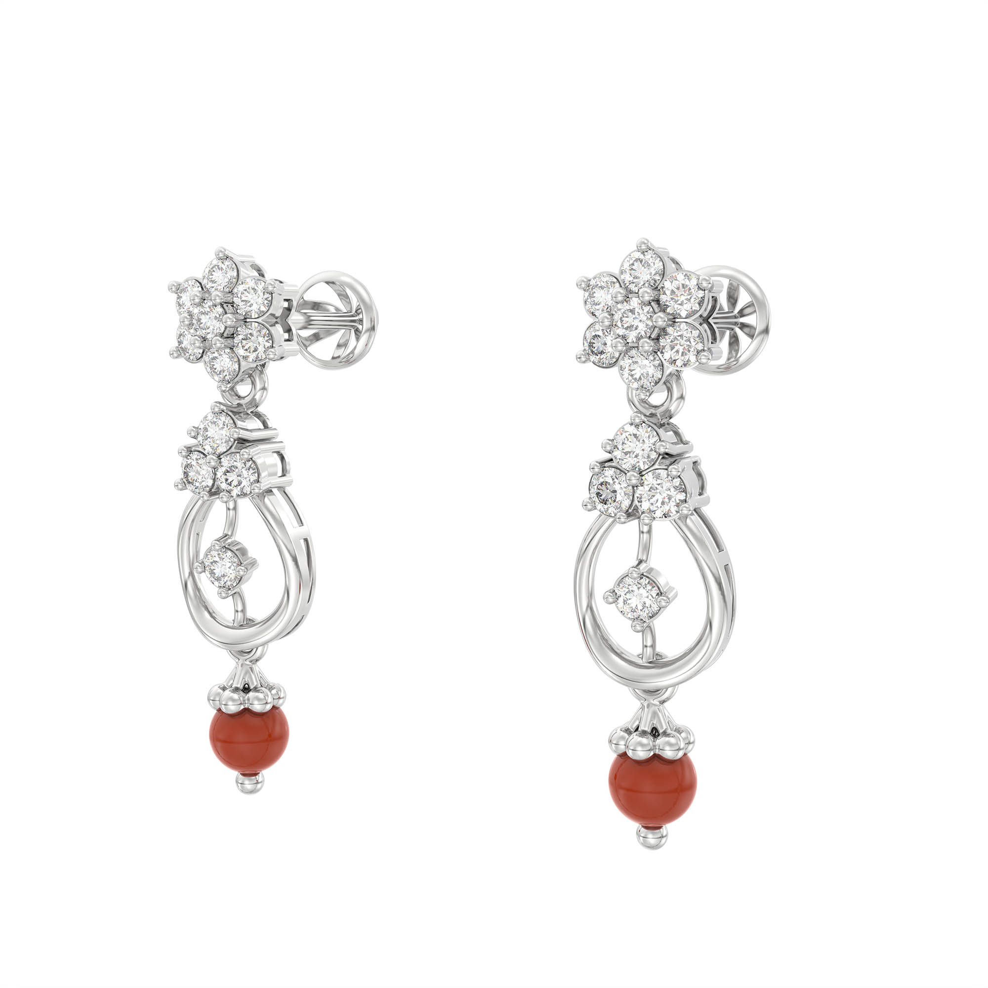 Lab-Grown Diamond Necklace and Earring Set in 18K White Gold – 3.48 Ct, 94 Diamonds thumbnail