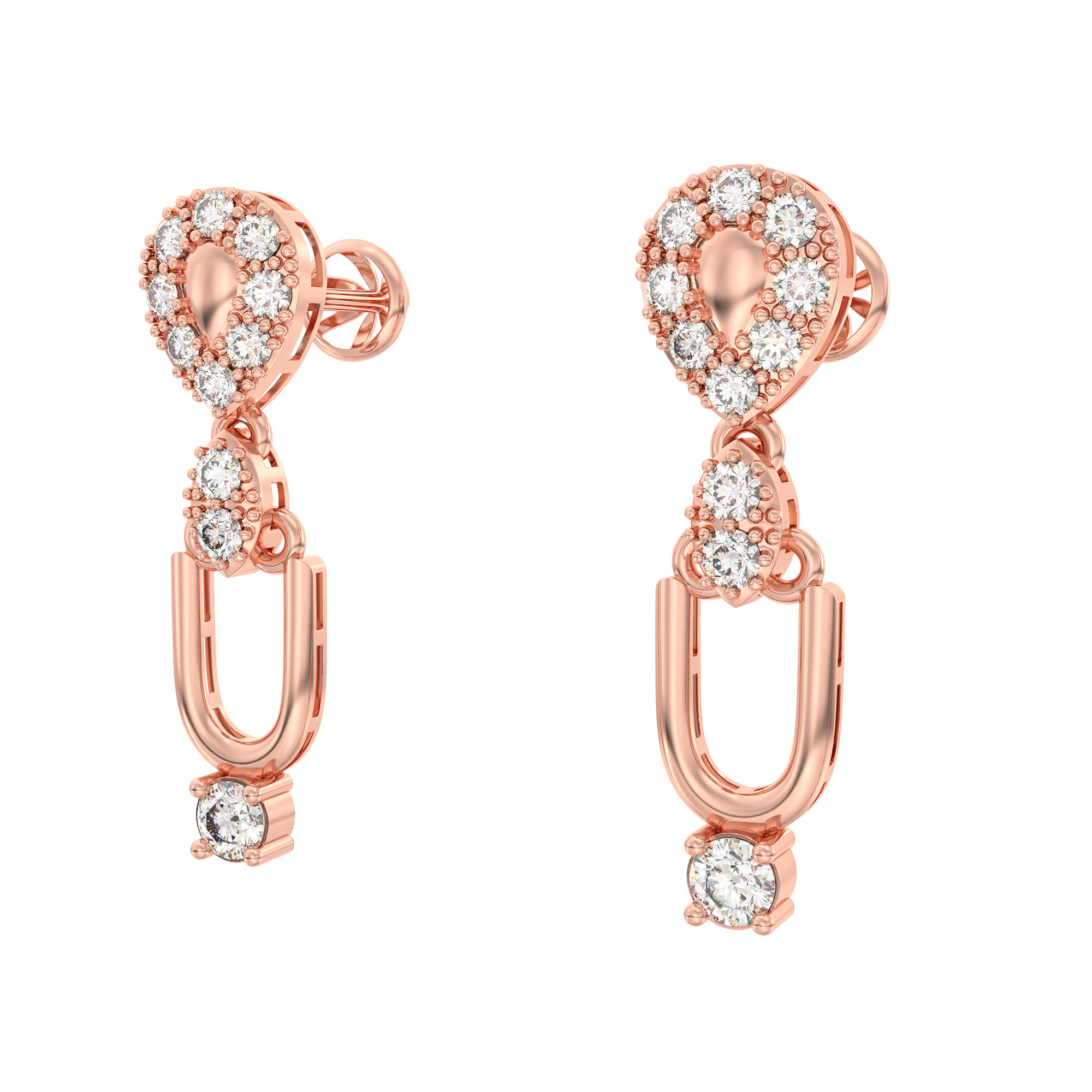 Lab-Grown Diamond Necklace and Earring Set in 18K Rose Gold – 6.26 Ct, 105 Diamonds thumbnail