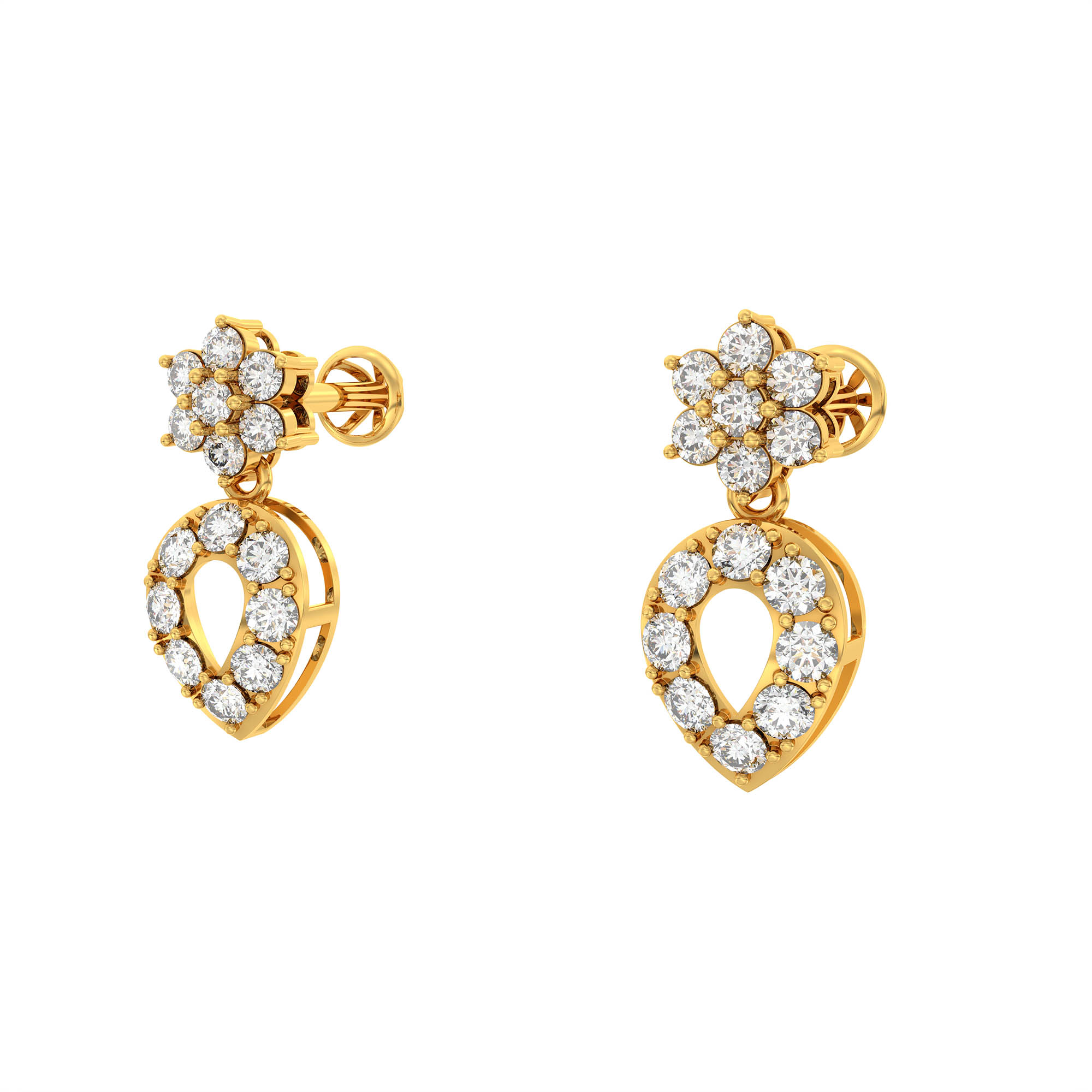 Lab-Grown Diamond Necklace and Earring Set in 22K Yellow Gold – 4.58 Ct, 137 Diamonds thumbnail