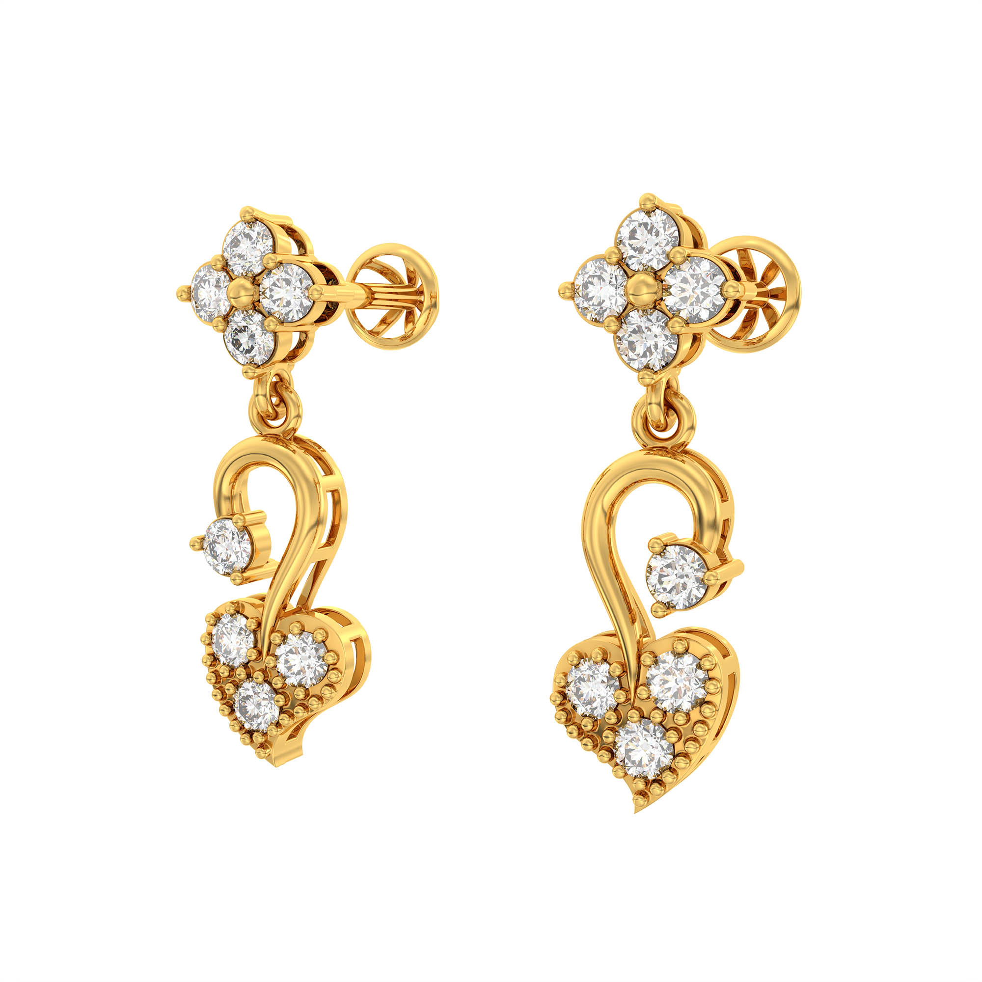Lab-Grown Diamond Necklace and Earring Set in 22K Yellow Gold – 5.04 Ct, 144 Diamonds thumbnail