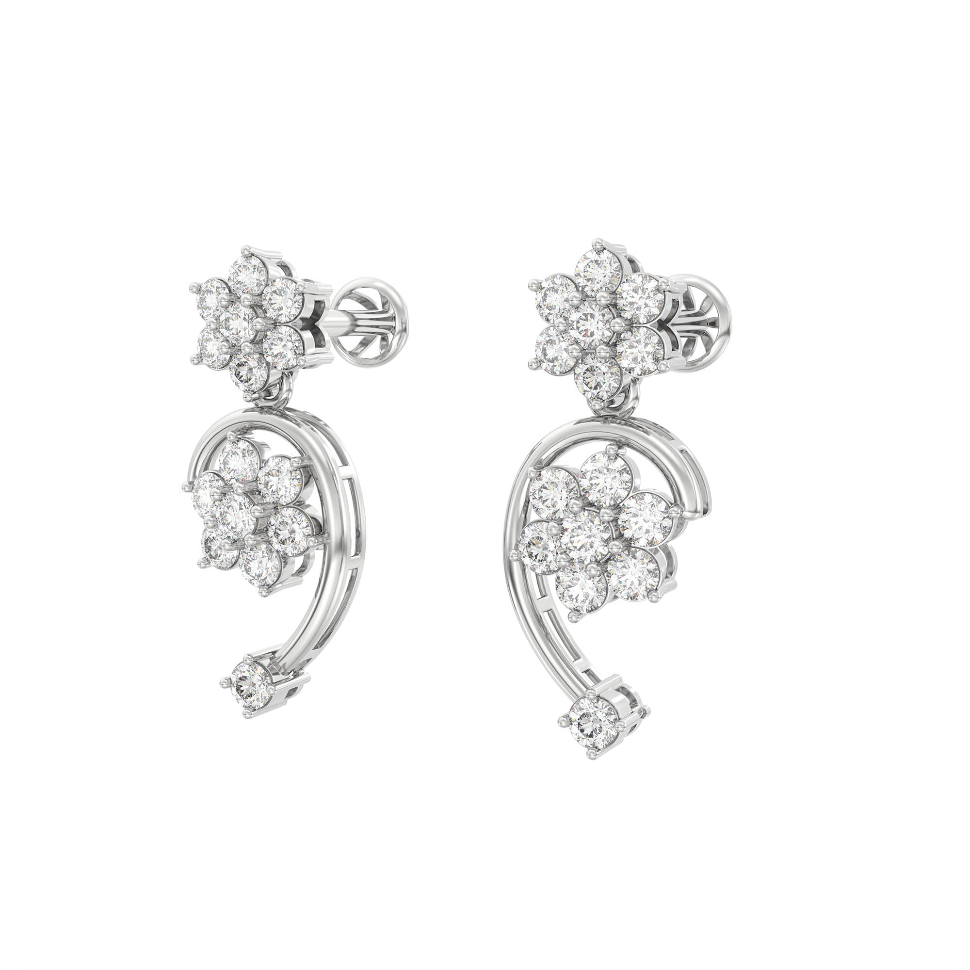 Lab-Grown Diamond Necklace and Earring Set in 18K White Gold – 5.8 Ct, 169 Diamonds thumbnail