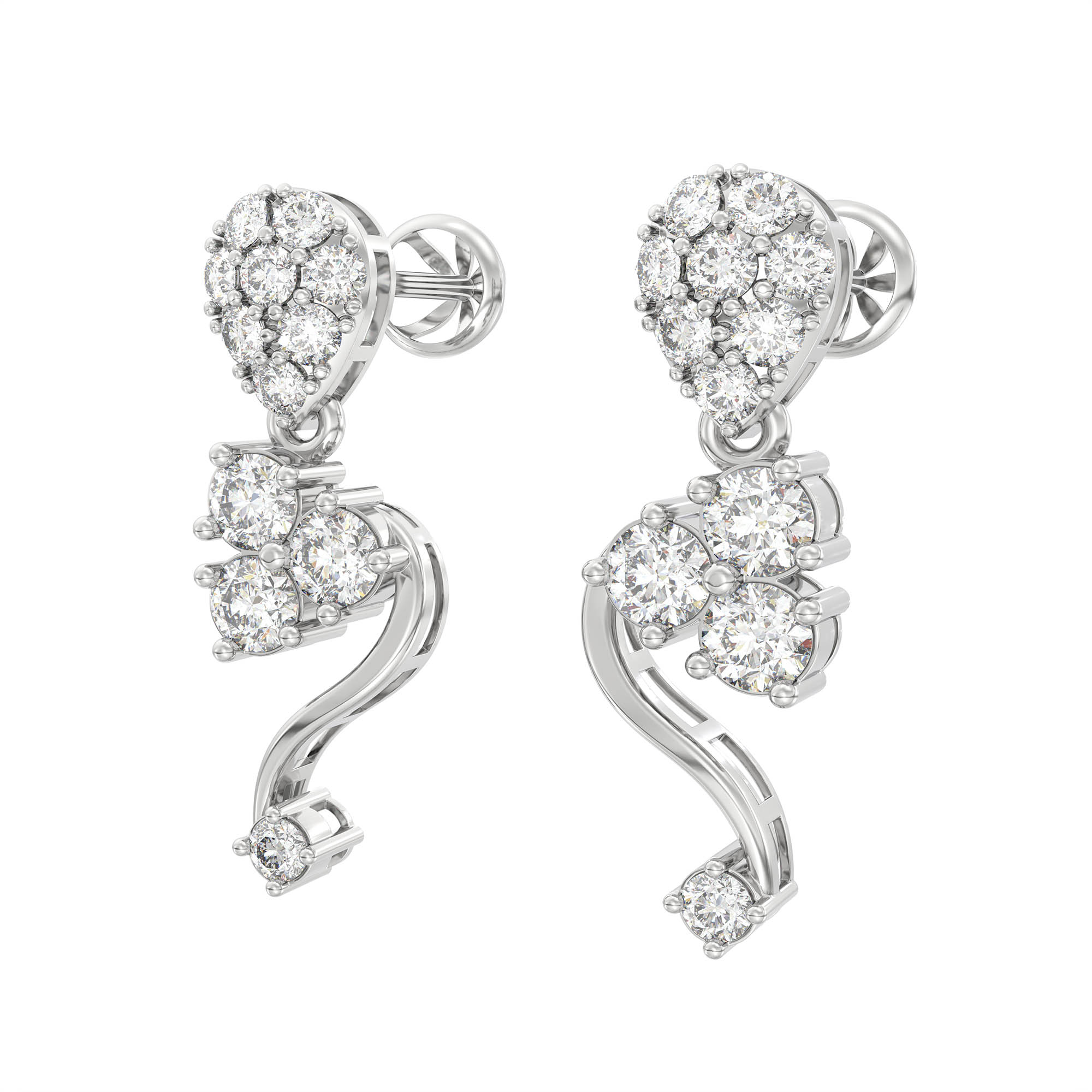 Lab-Grown Diamond Necklace and Earring Set in 18K White Gold – 5.13 Ct, 132 Diamonds thumbnail