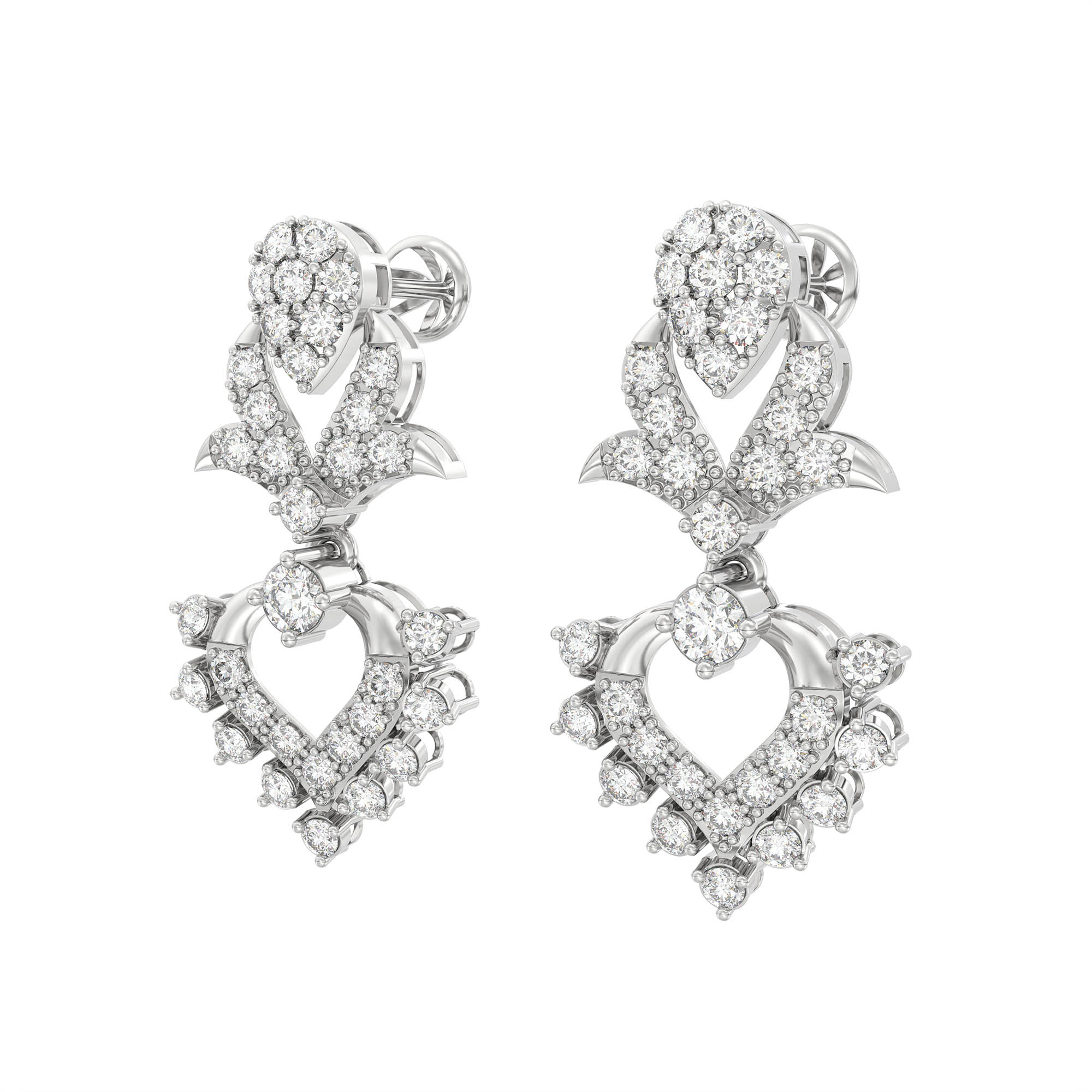 Lab-Grown Diamond Necklace and Earring Set in 18K White Gold – 4.81 Ct, 162 Diamonds thumbnail