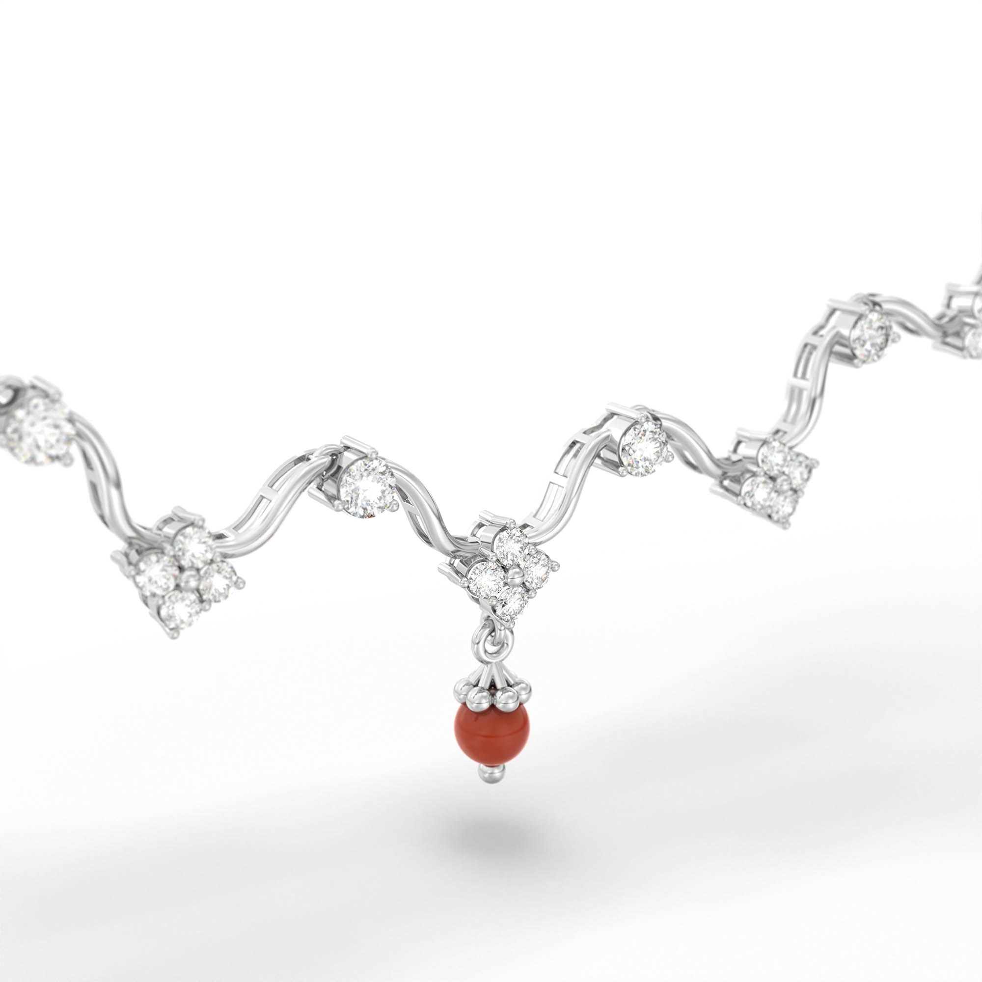Lab-Grown Diamond Necklace and Earring Set in 18K White Gold – 4.8 Ct, 90 Diamonds thumbnail