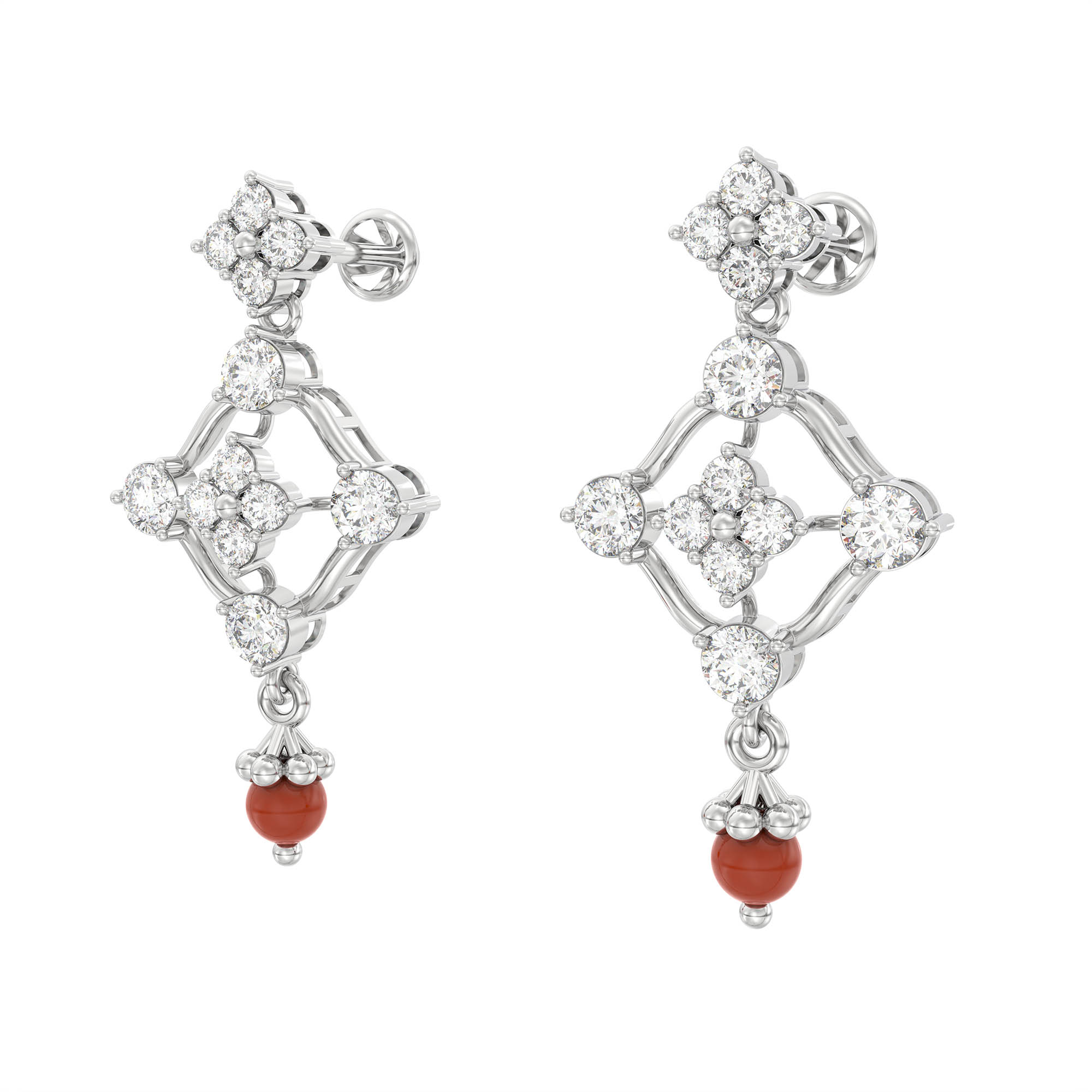 Lab-Grown Diamond Necklace and Earring Set in 18K White Gold – 4.8 Ct, 90 Diamonds thumbnail