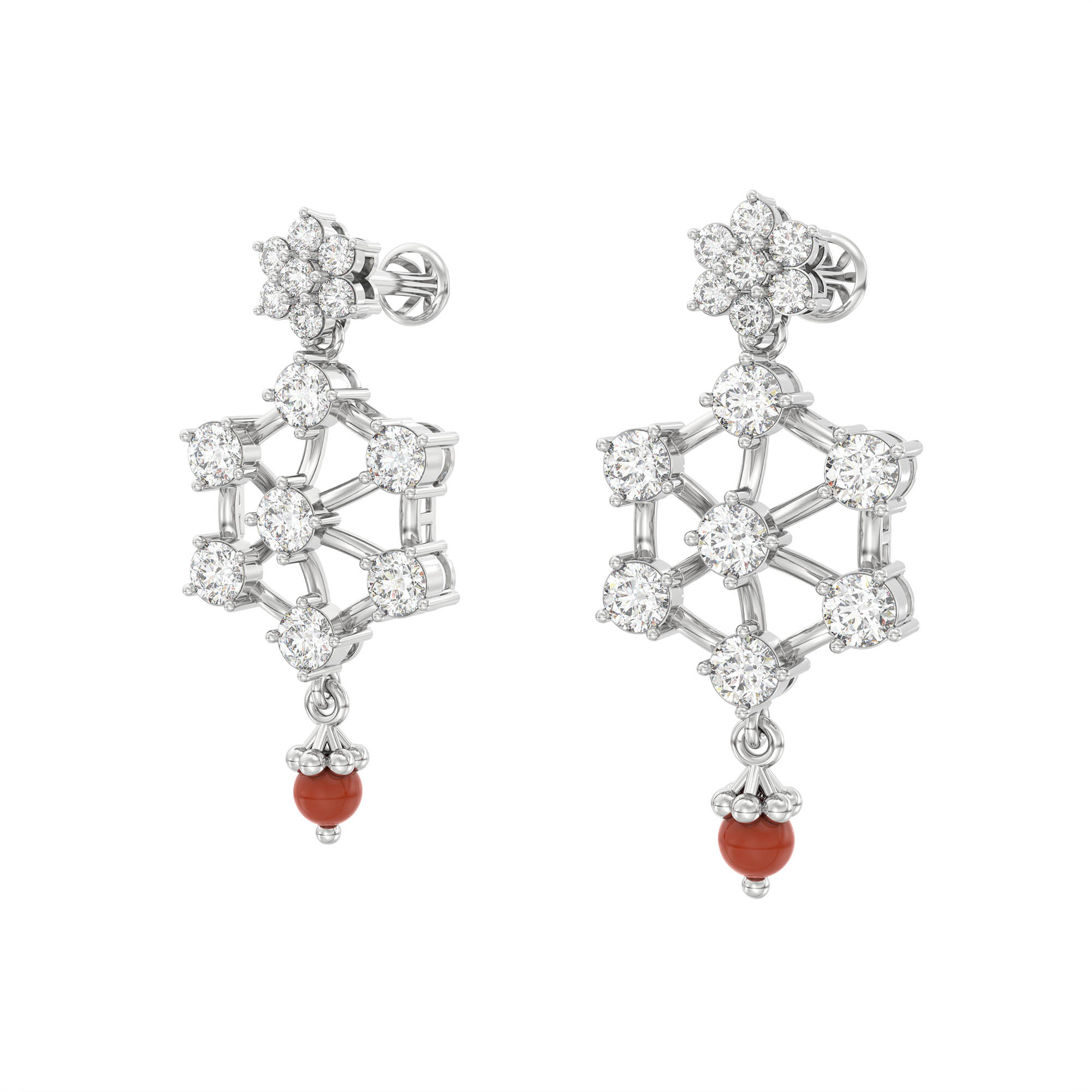 Lab-Grown Diamond Necklace and Earring Set in 18K White Gold – 7.31 Ct, 77 Diamonds thumbnail