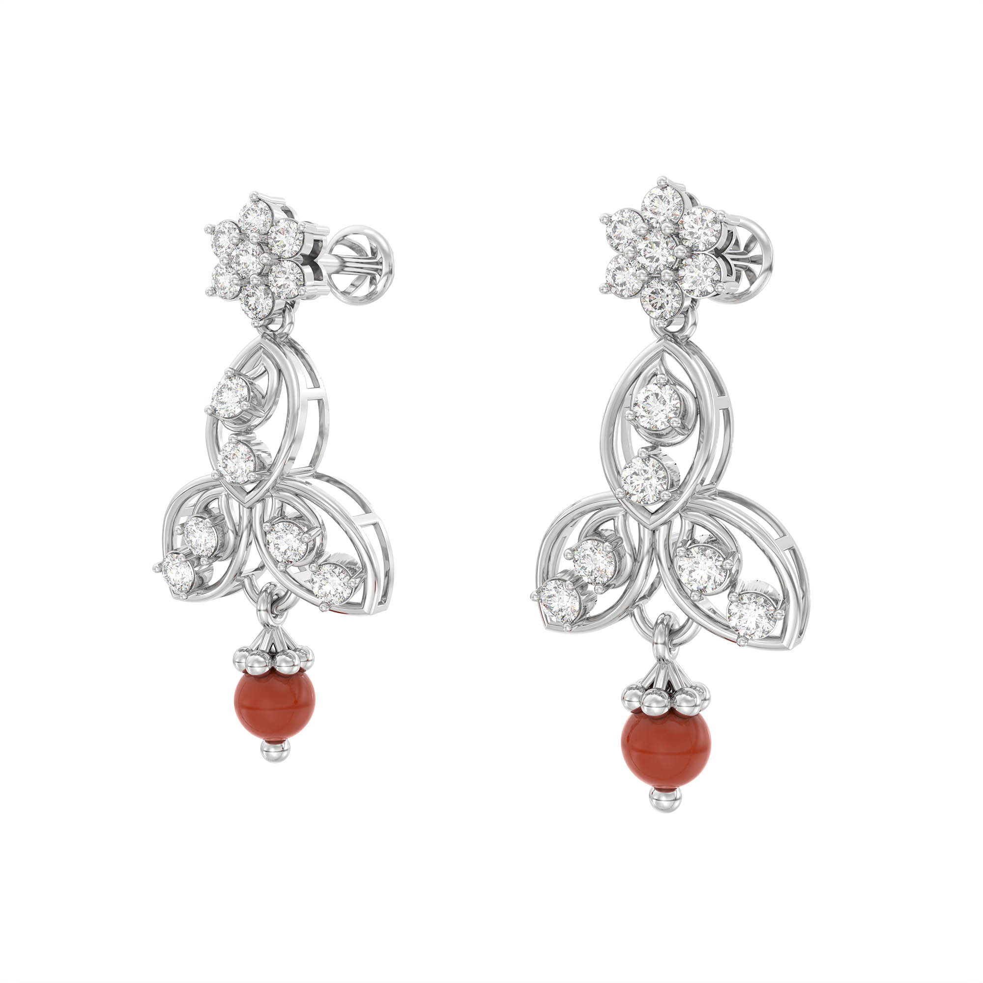 Lab-Grown Diamond Necklace and Earring Set in 18K White Gold – 2.9 Ct, 86 Diamonds thumbnail