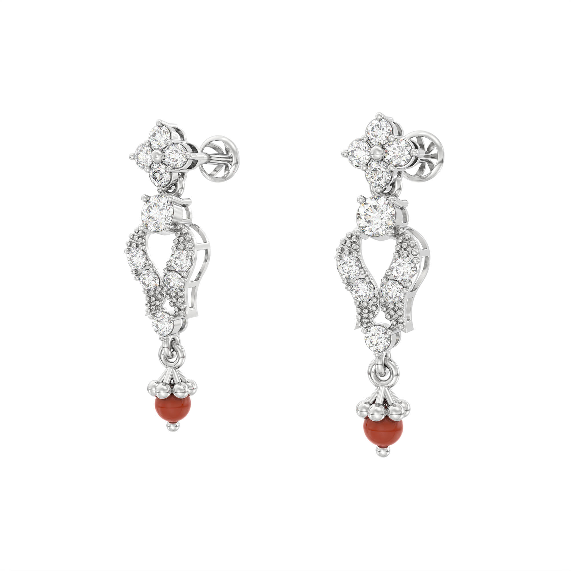 Lab-Grown Diamond Necklace and Earring Set in 18K White Gold – 3.69 Ct, 107 Diamonds thumbnail
