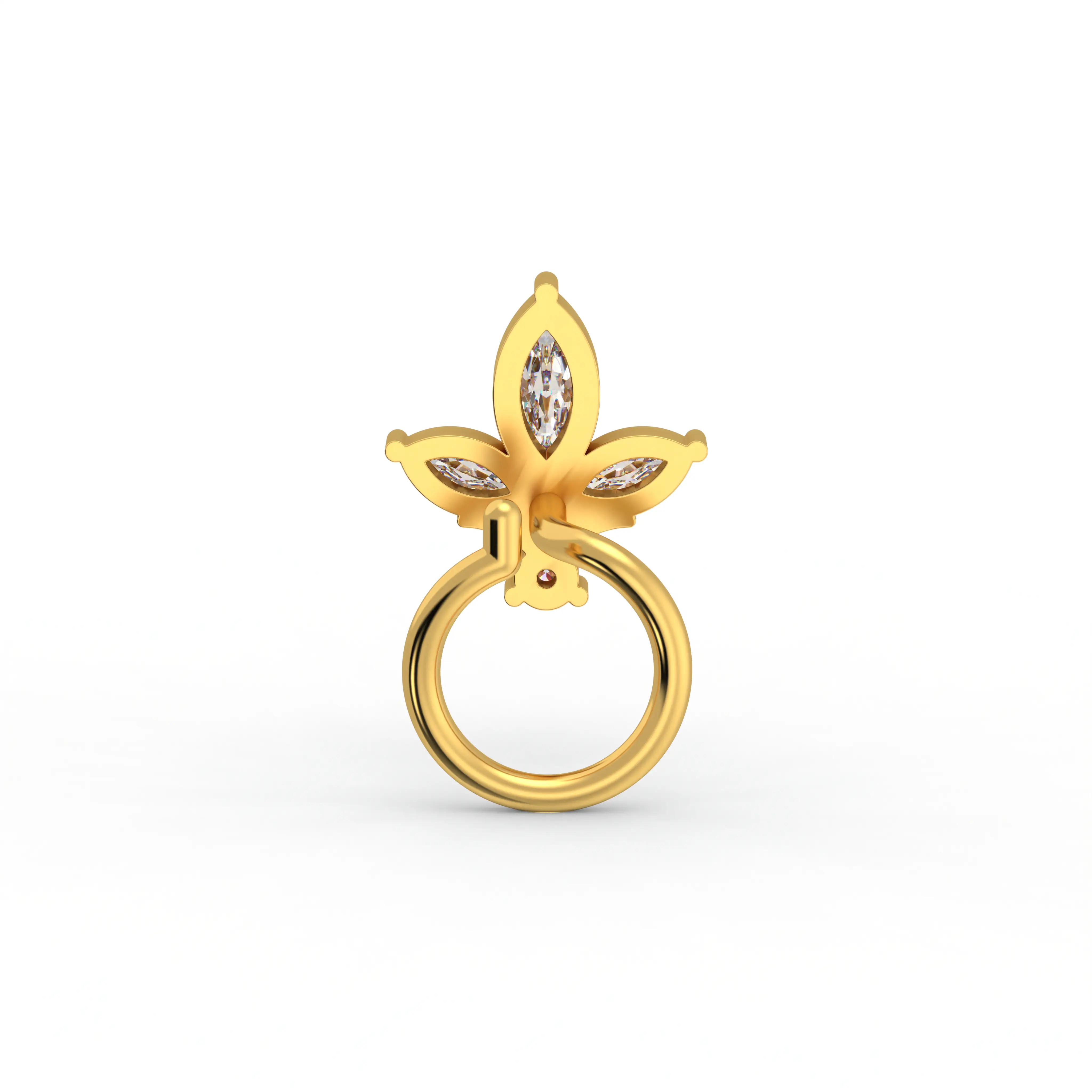 Lab-Grown Diamond Nose Pin in 22K Yellow Gold – 0.1 Ct, 4 Diamonds thumbnail