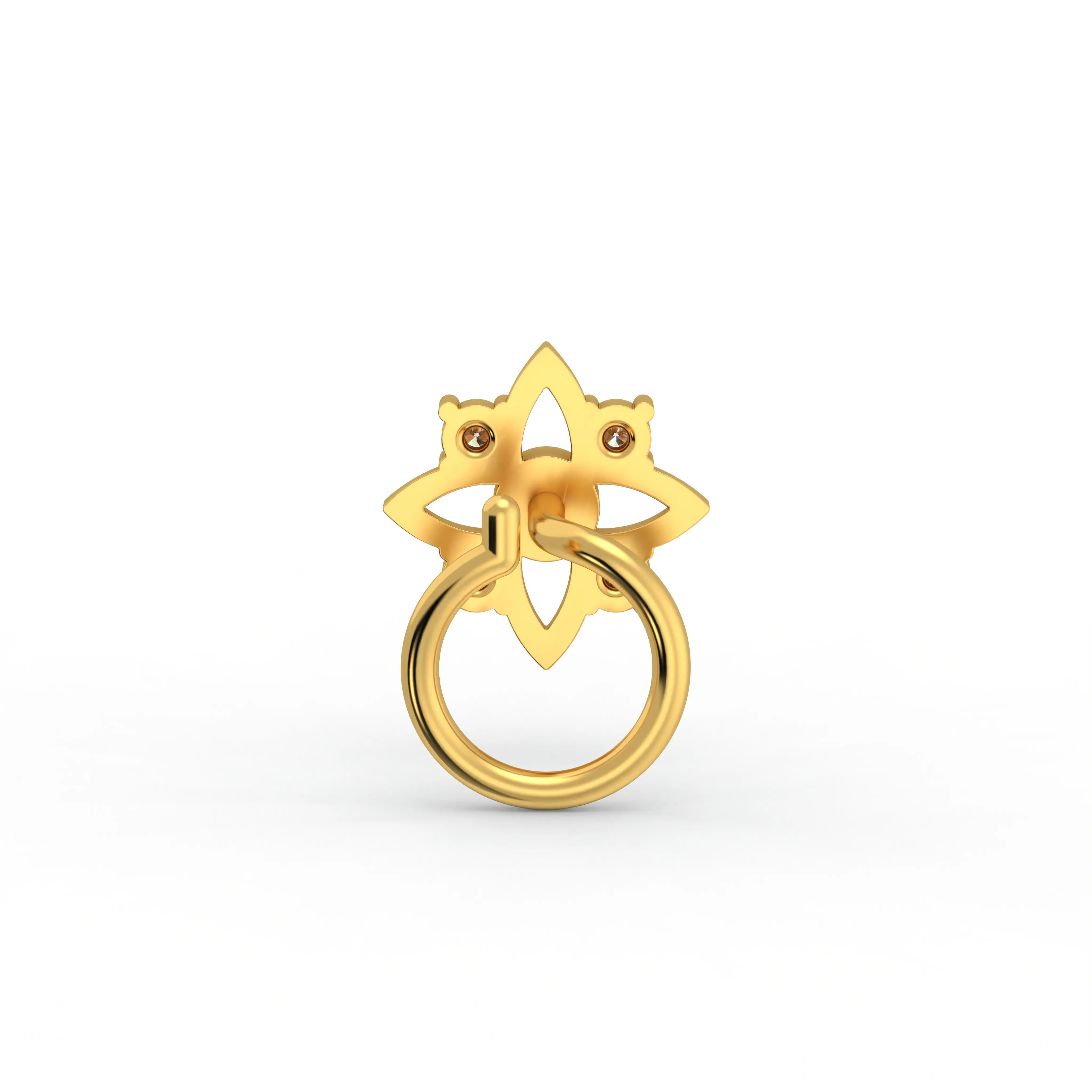 Diamond Nose Pin in 22K Yellow Gold with Lab grown diamond thumbnail