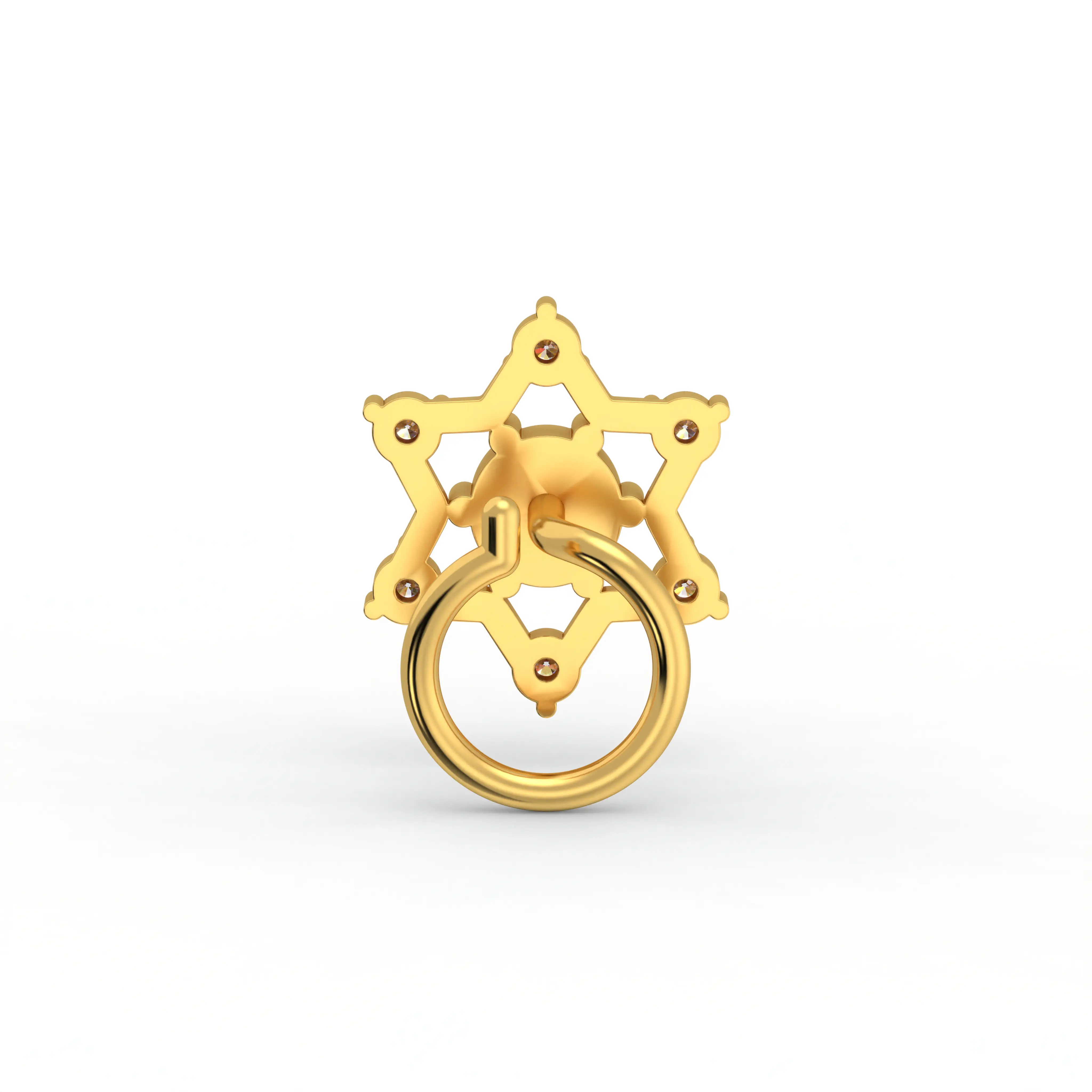 Lab-Grown Diamond Nose Pin in 22K Yellow Gold – 0.17 Ct, 7 Diamonds, 0.8 g thumbnail