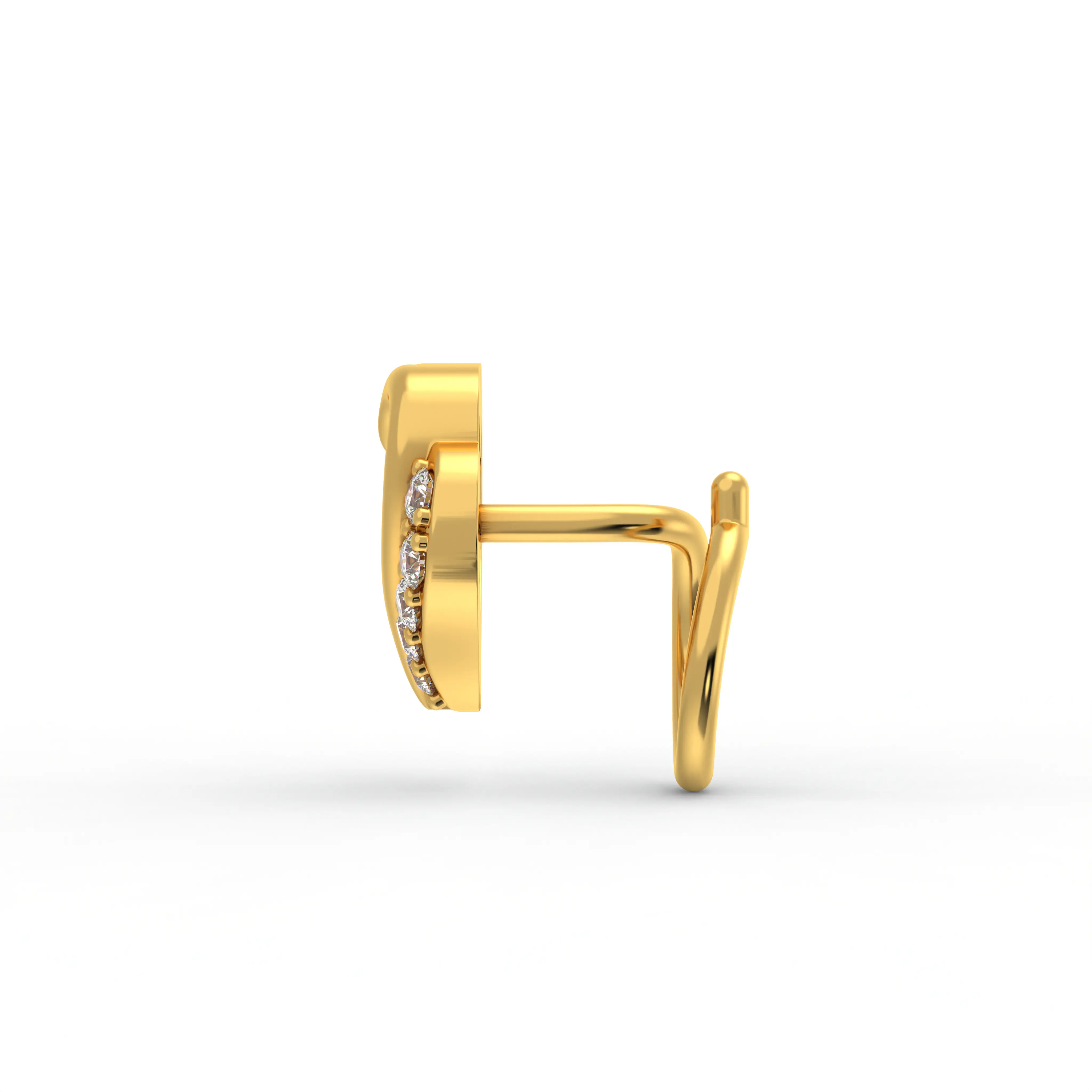 Lab-Grown Diamond Nose Pin in 22K Yellow Gold – 0.04 Ct, 5 Diamonds thumbnail