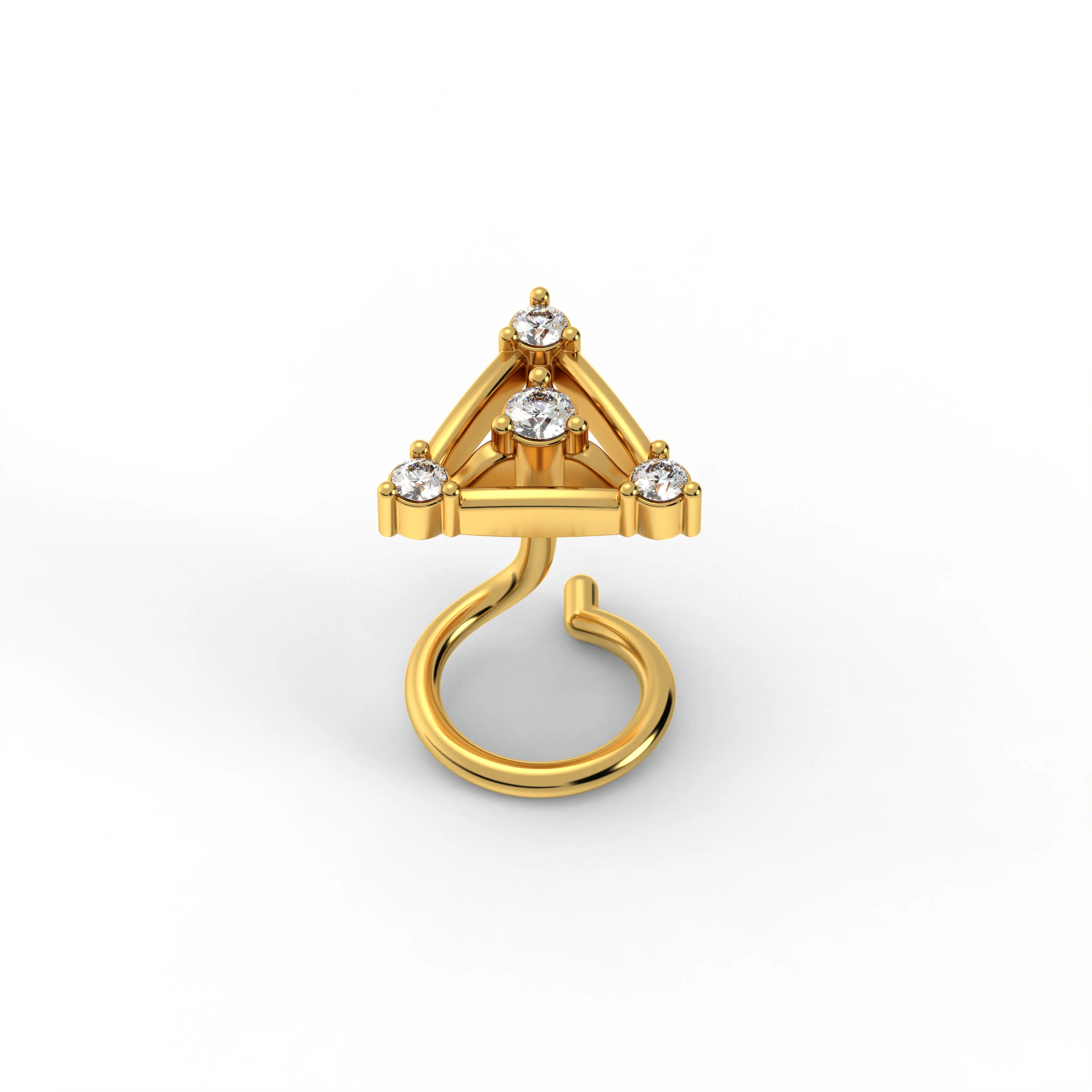 Lab-Grown Diamond Nose Pin in 22K Yellow Gold – 0.04 Ct, 4 Diamonds, 0.5 g thumbnail