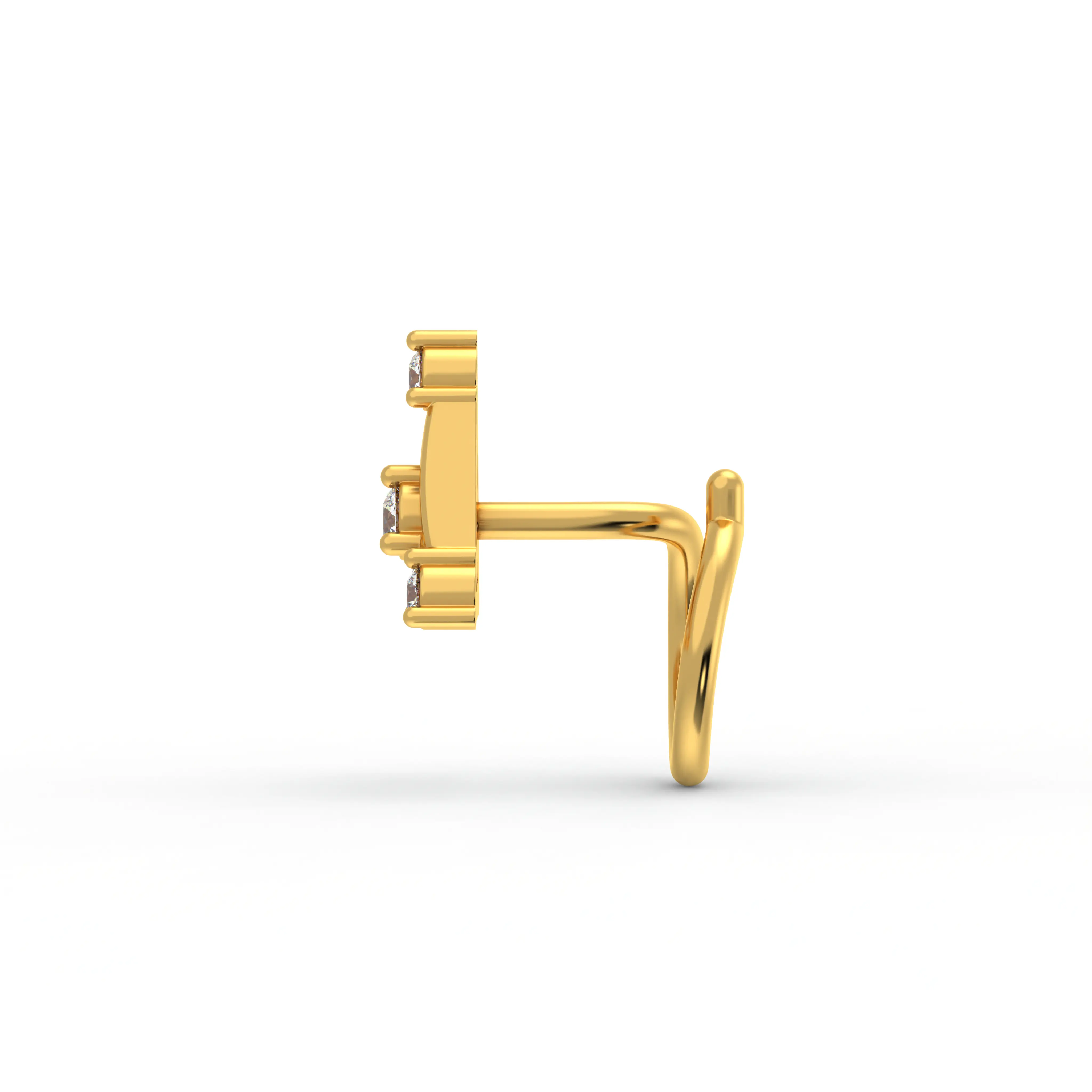 Lab-Grown Diamond Nose Pin in 22K Yellow Gold – 0.04 Ct, 4 Diamonds, 0.5 g thumbnail