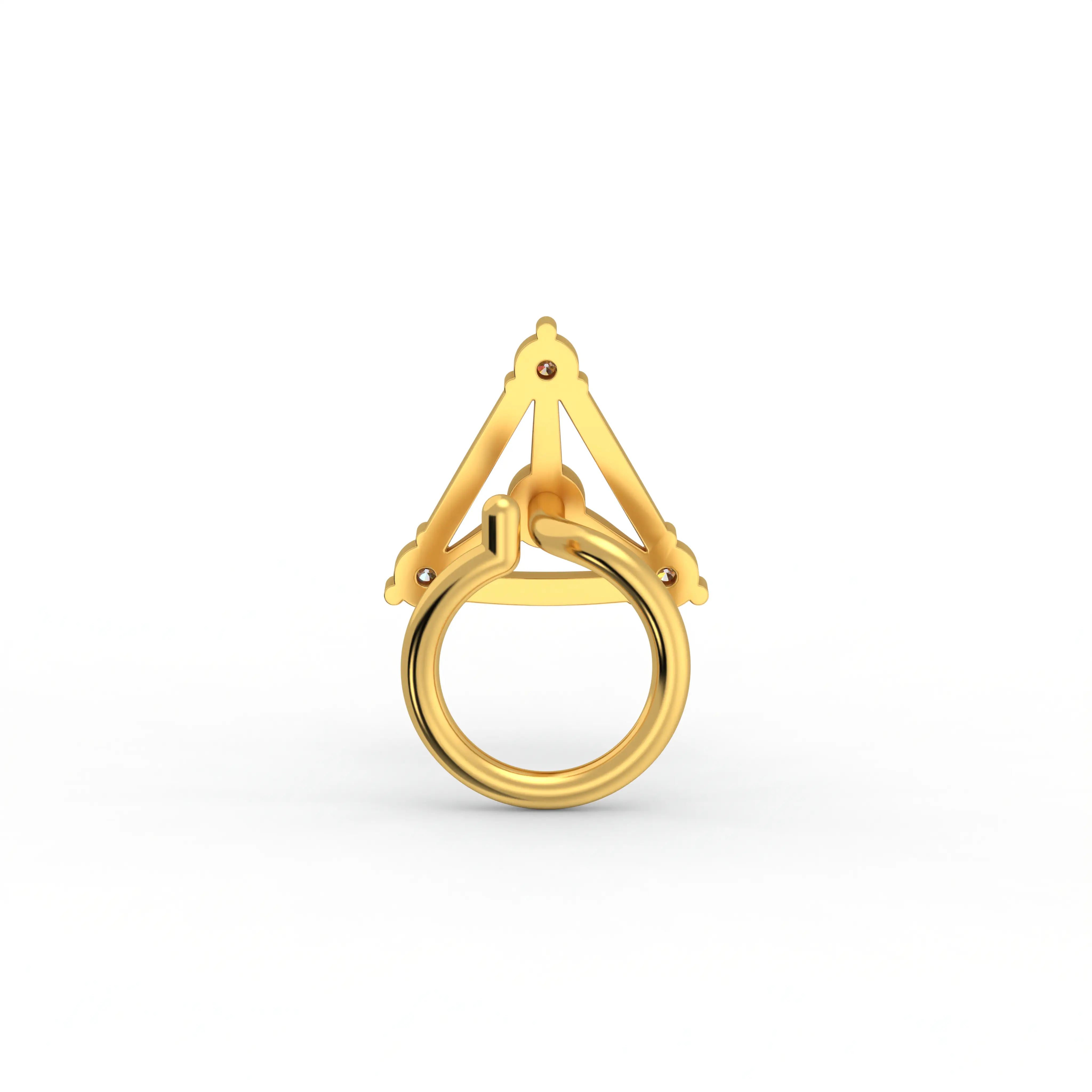 Lab-Grown Diamond Nose Pin in 22K Yellow Gold – 0.04 Ct, 4 Diamonds, 0.5 g thumbnail