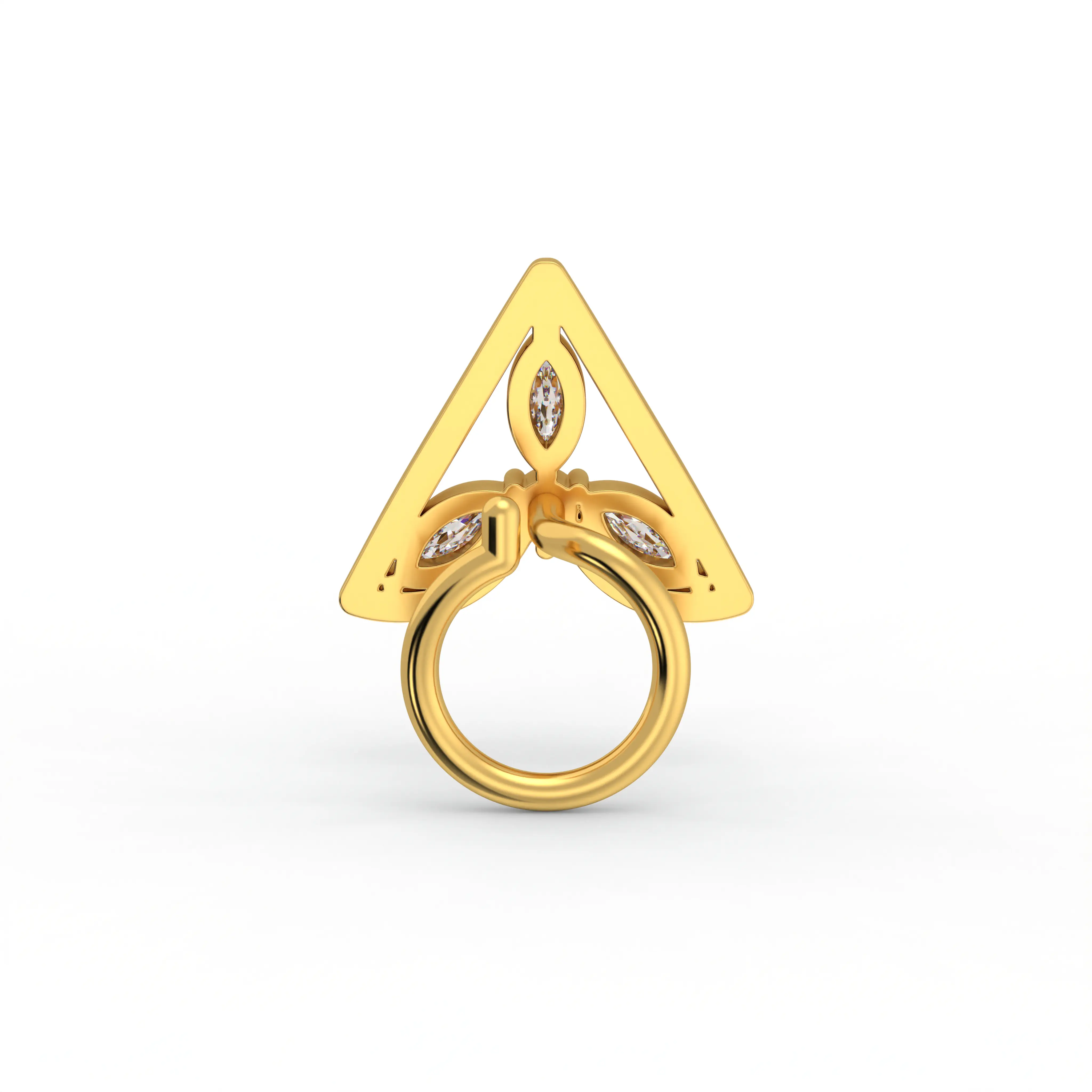 Lab-Grown Diamond Nose Pin in 22K Yellow Gold – 0.07 Ct, 4 Diamonds, 0.9 g thumbnail