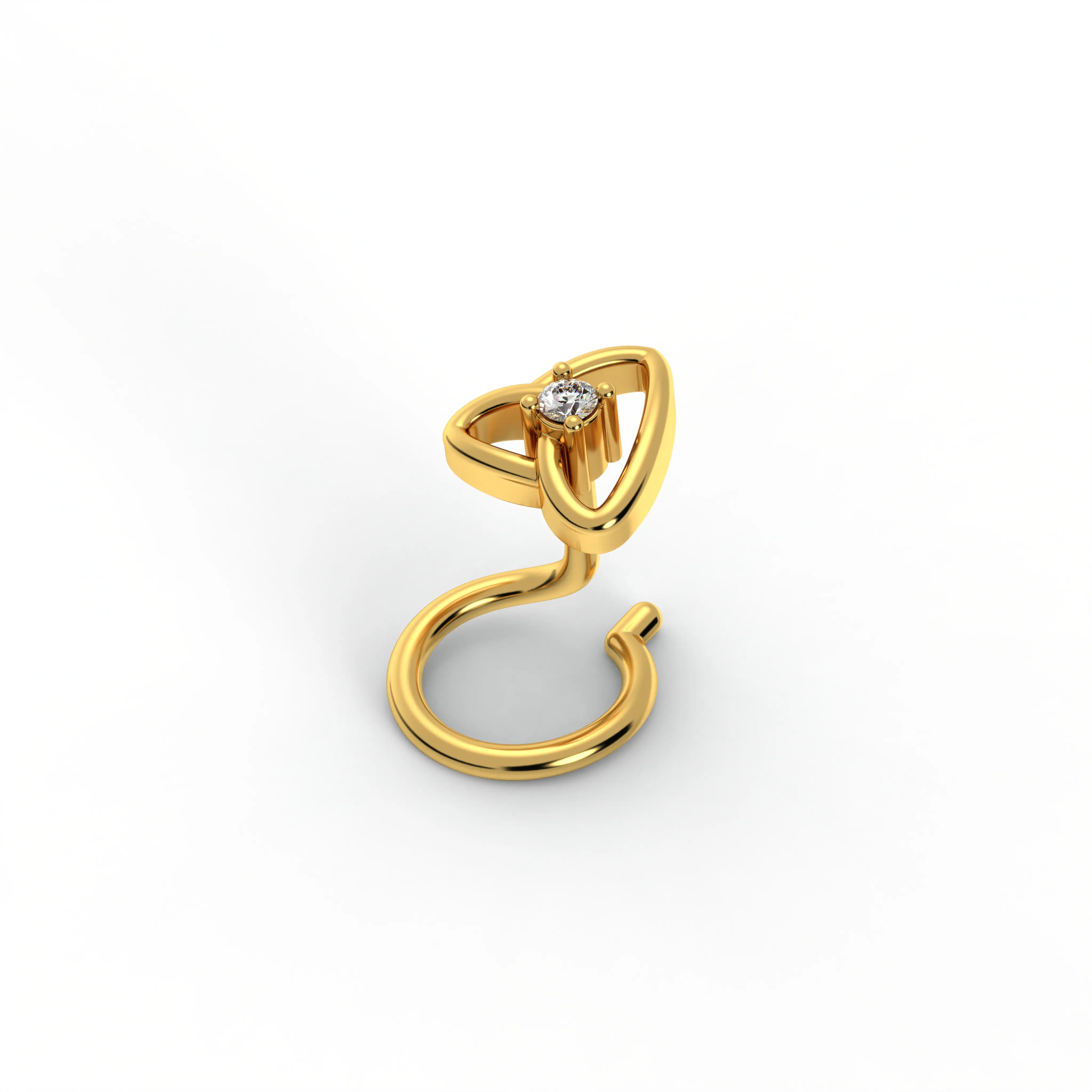 Lab-Grown Diamond Nose Pin in 22K Yellow Gold – 0.01 Ct, 0.5 g (Design K1-17) thumbnail