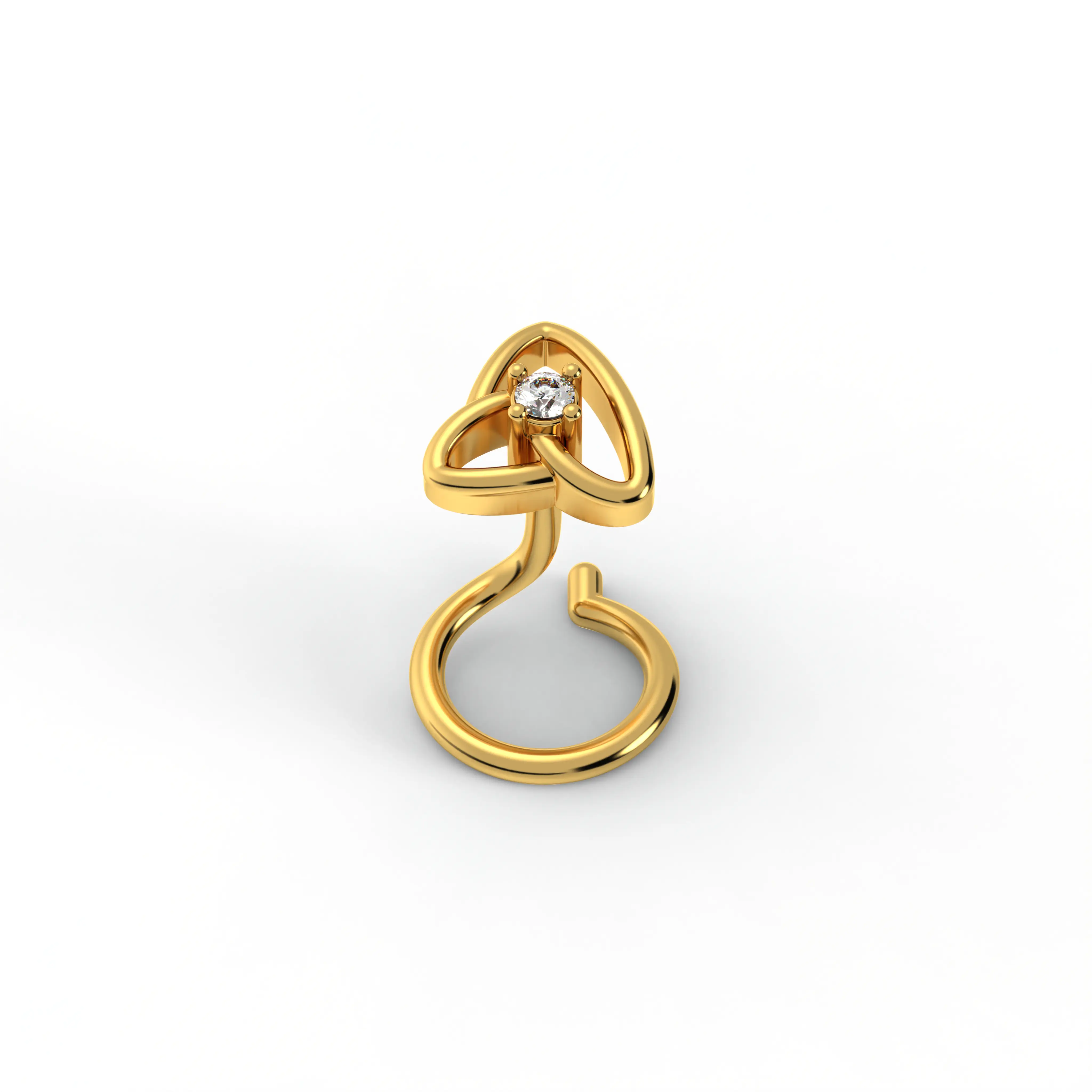 Lab-Grown Diamond Nose Pin in 22K Yellow Gold – 0.01 Ct, 0.5 g (Design K1-17) thumbnail