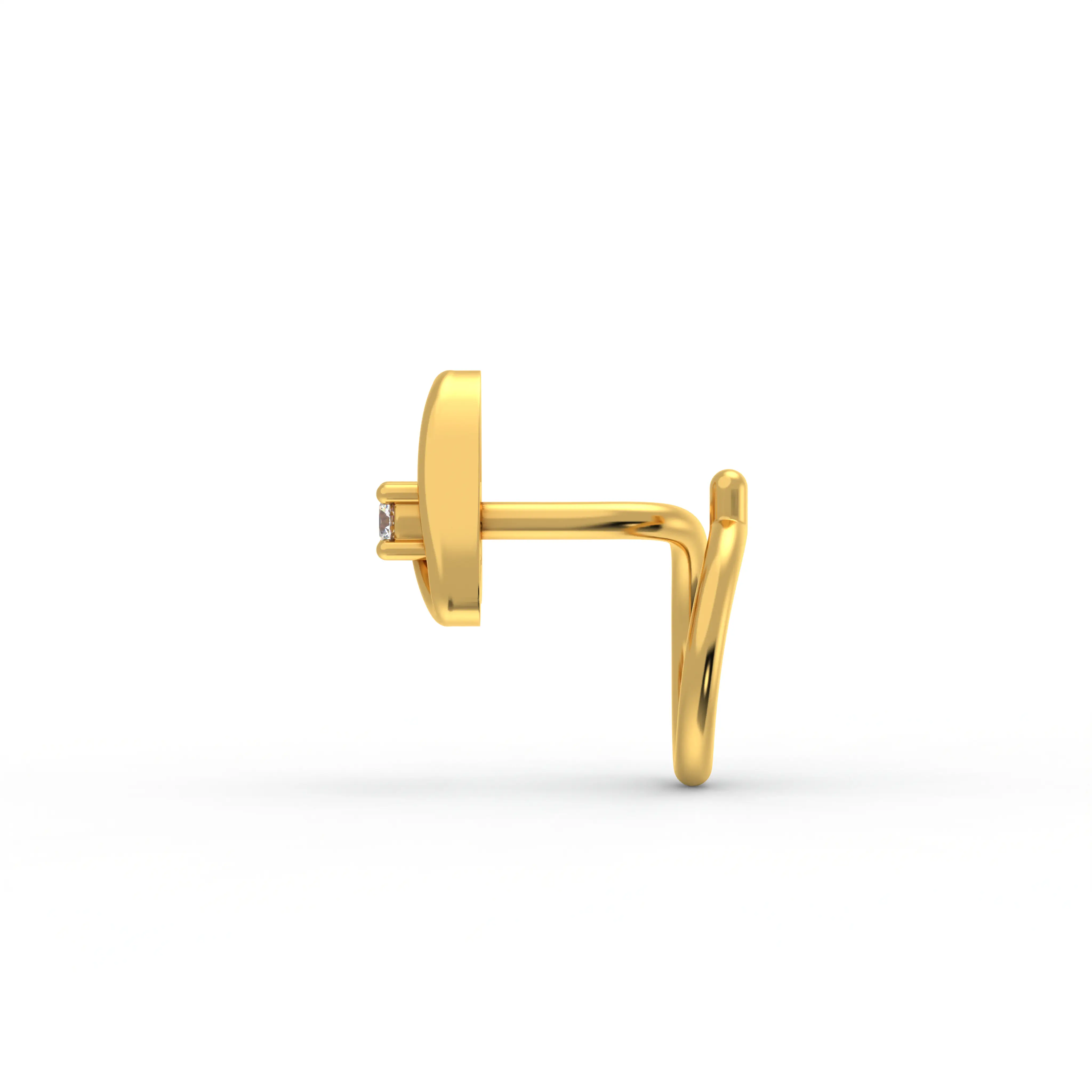 Lab-Grown Diamond Nose Pin in 22K Yellow Gold – 0.01 Ct, 0.5 g (Design K1-17) thumbnail