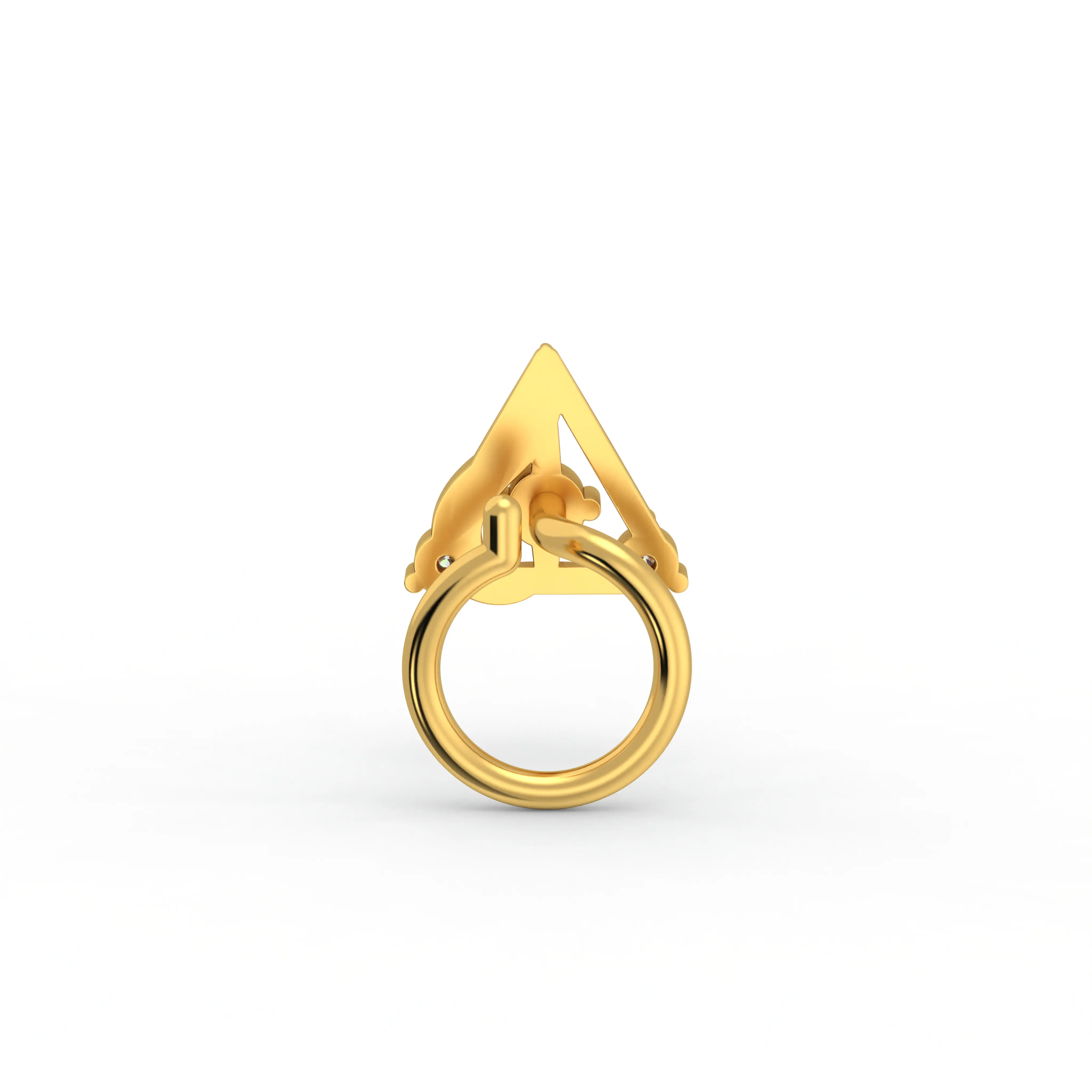 Lab-Grown Diamond Nose Pin in 22K Yellow Gold – 0.03 Ct, 3 Diamonds, 0.5 g (Design K1-20) thumbnail