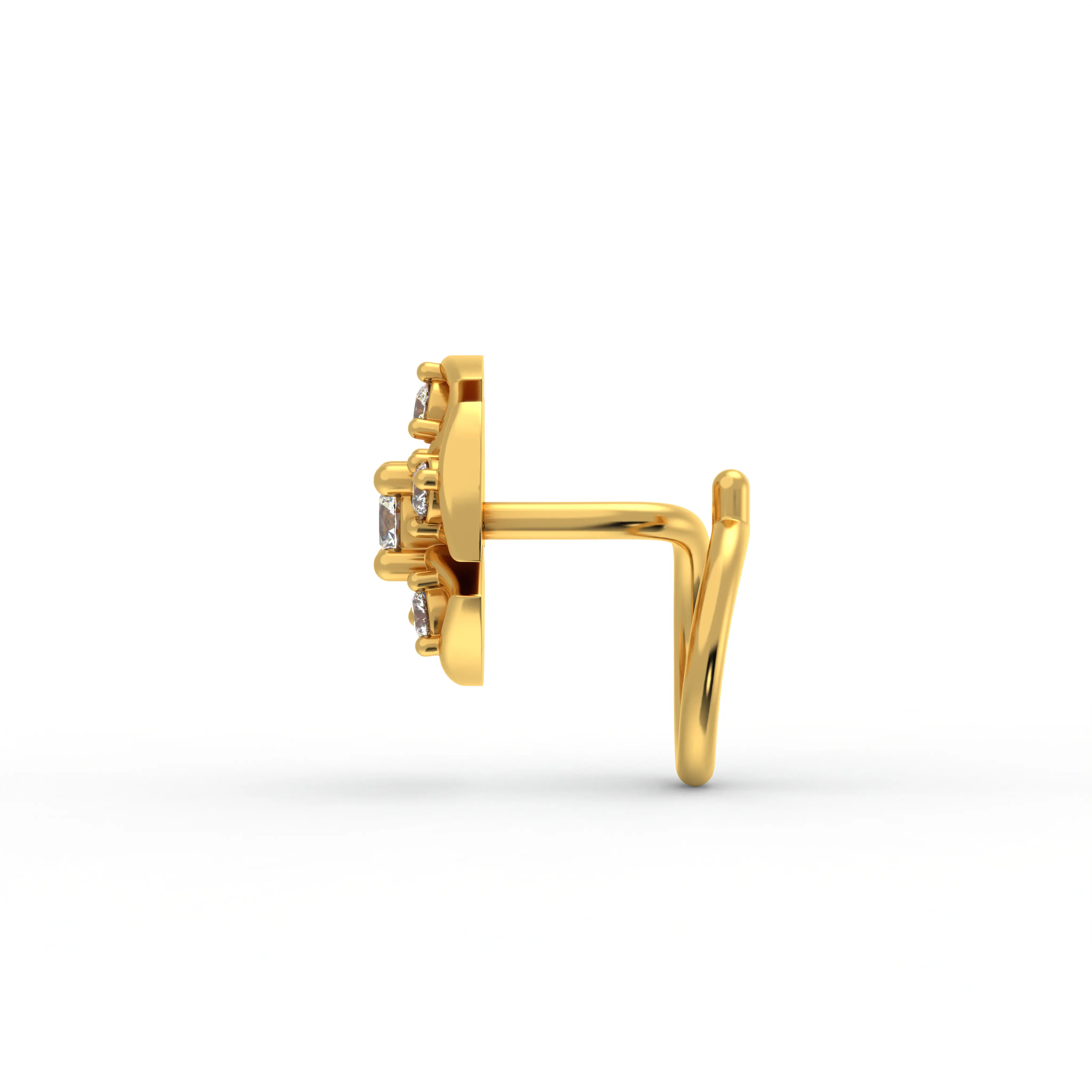Diamond Nose Pin in 22K Yellow Gold with Lab grown diamond thumbnail
