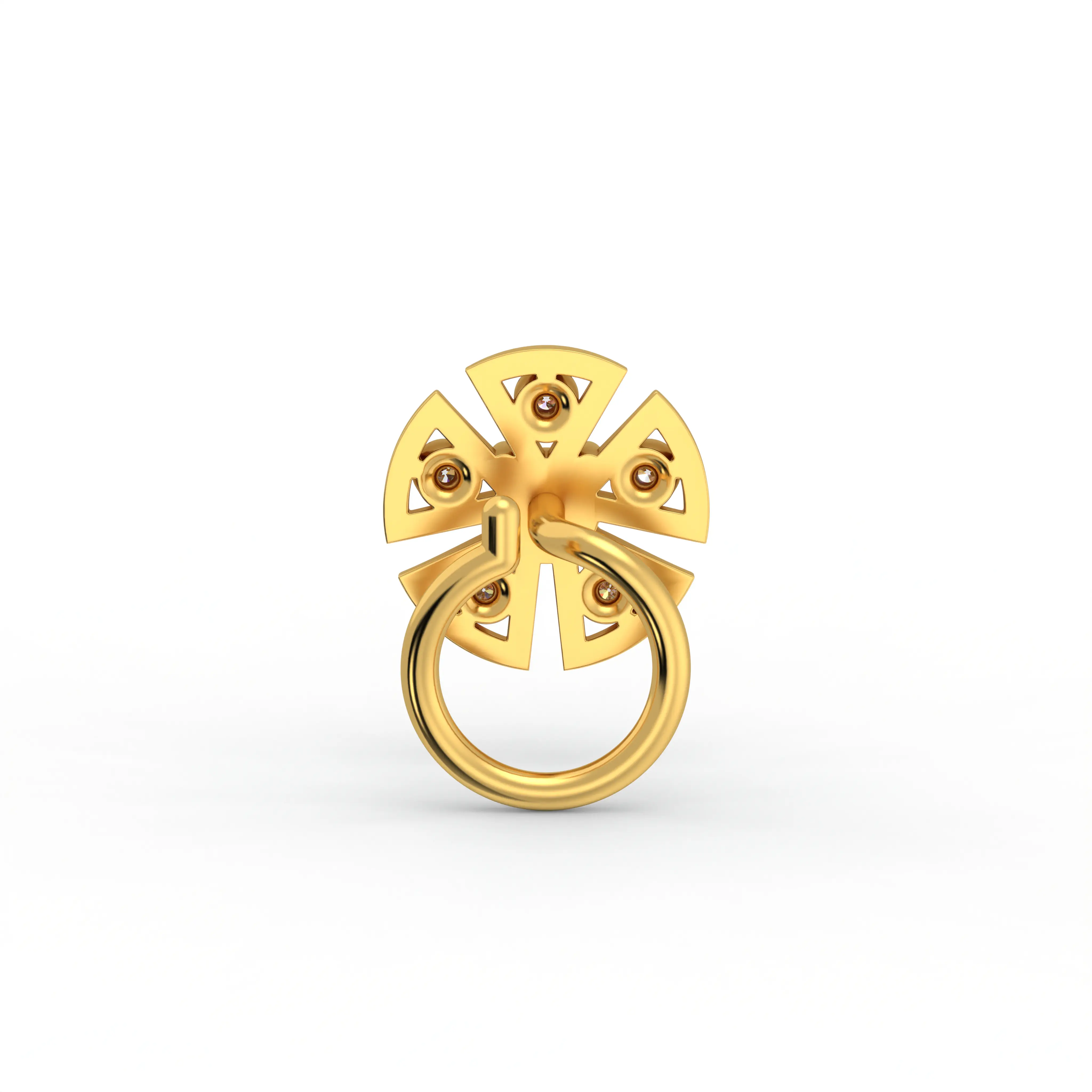 Diamond Nose Pin in 22K Yellow Gold with Lab grown diamond thumbnail