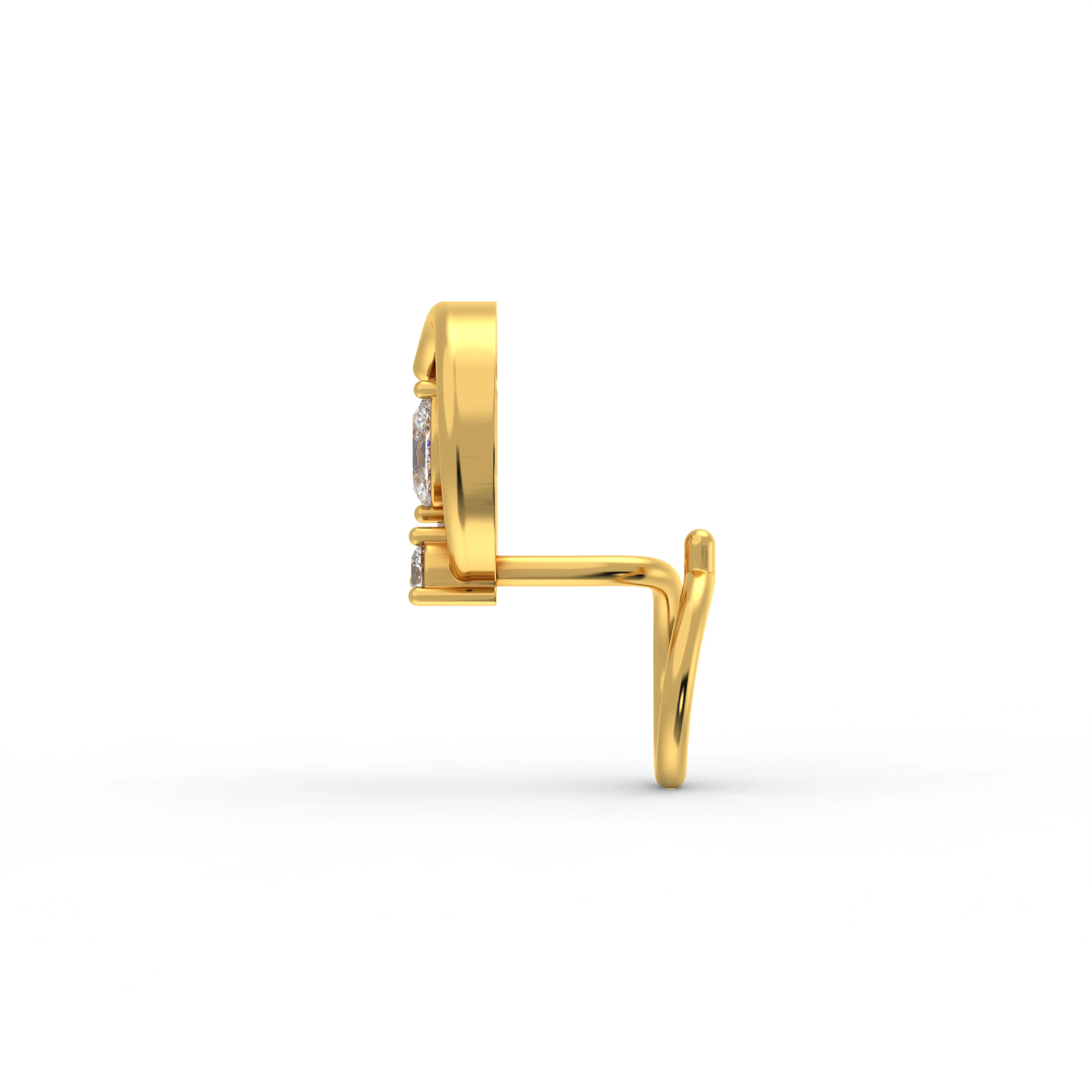 Lab-Grown Diamond Nose Pin in 22K Yellow Gold – 0.08 Ct, 4 Diamonds, 0.8 g thumbnail