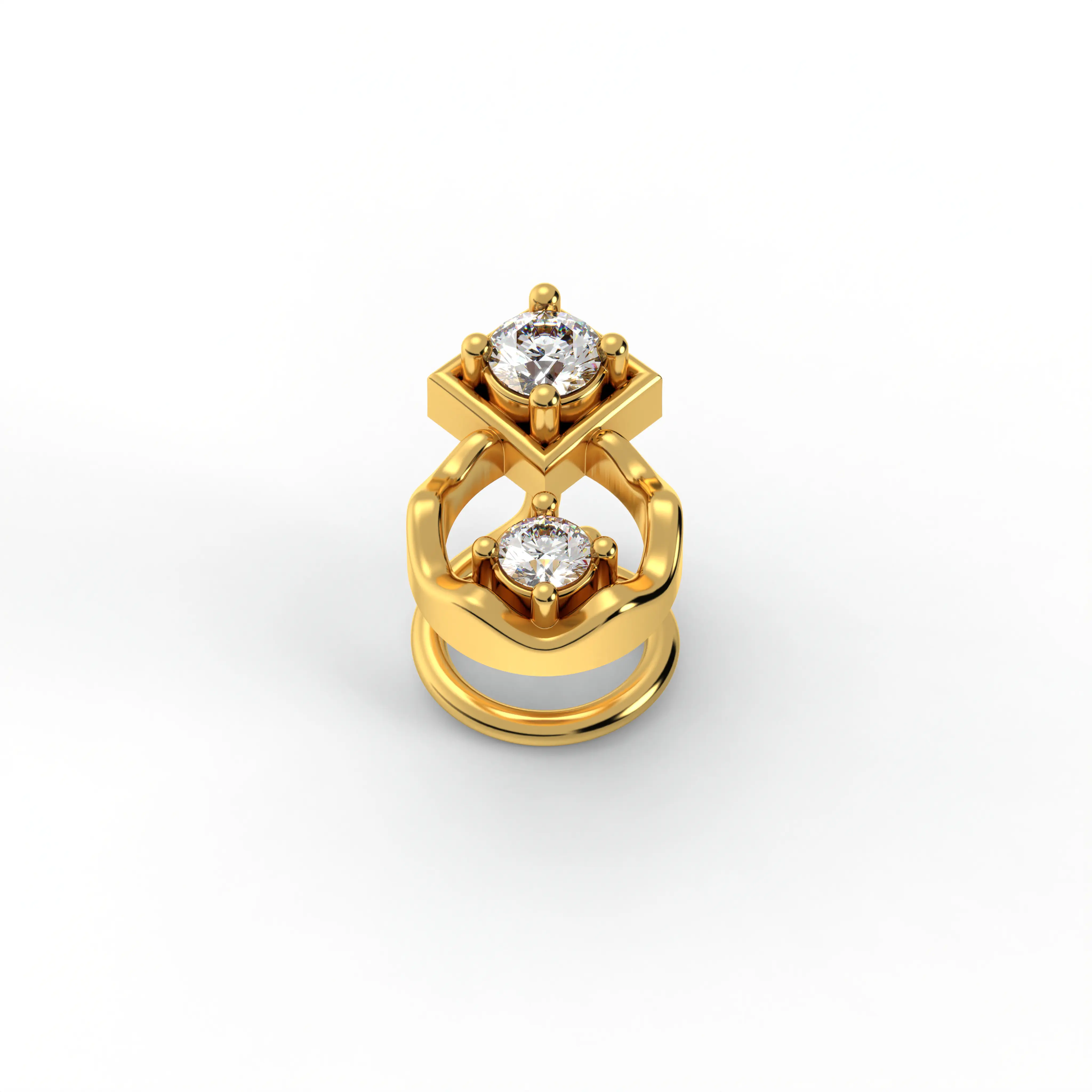 Lab-Grown Diamond Nose Pin in 22K Yellow Gold – 0.11 Ct, 2 Diamonds thumbnail
