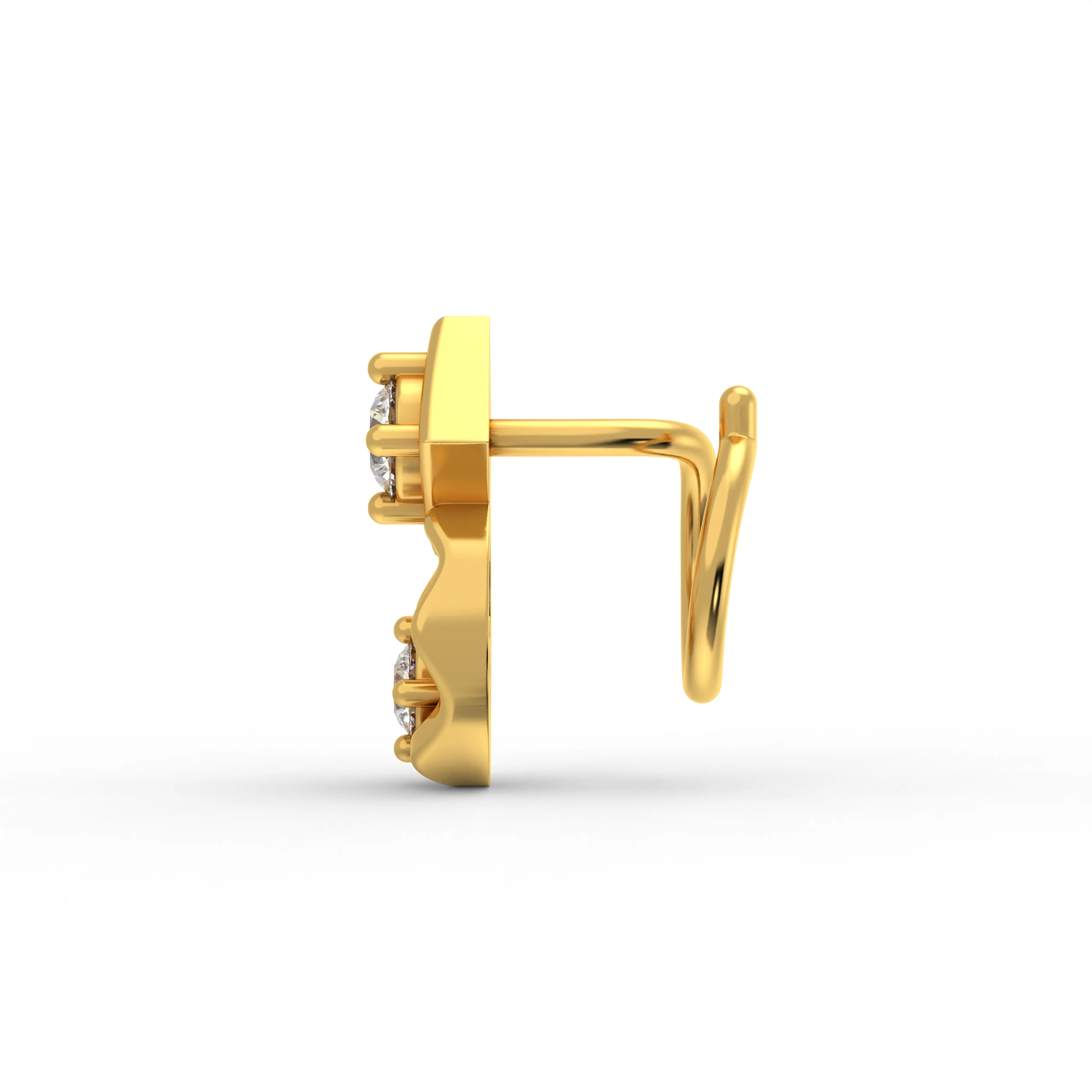 Lab-Grown Diamond Nose Pin in 22K Yellow Gold – 0.11 Ct, 2 Diamonds thumbnail