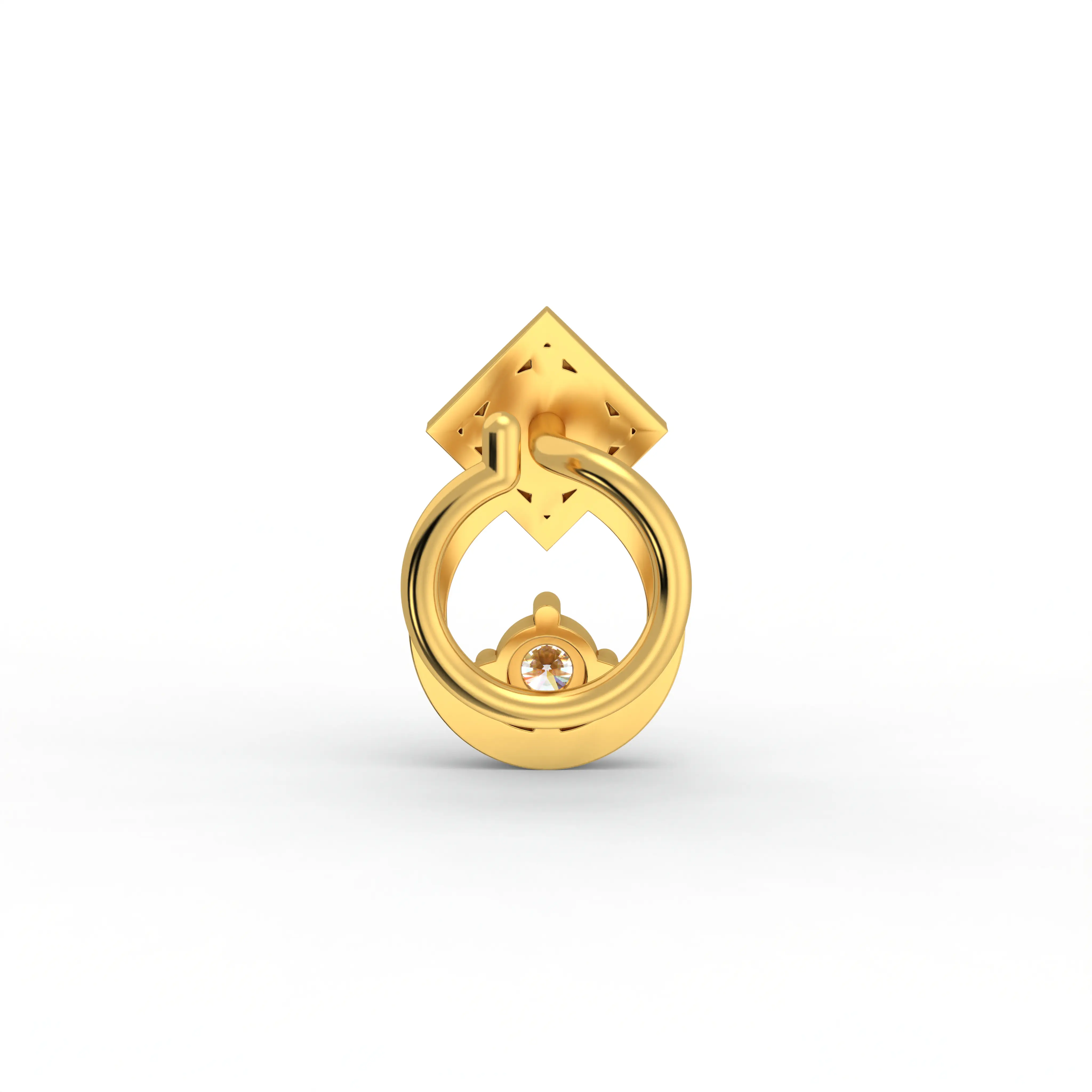 Lab-Grown Diamond Nose Pin in 22K Yellow Gold – 0.11 Ct, 2 Diamonds thumbnail