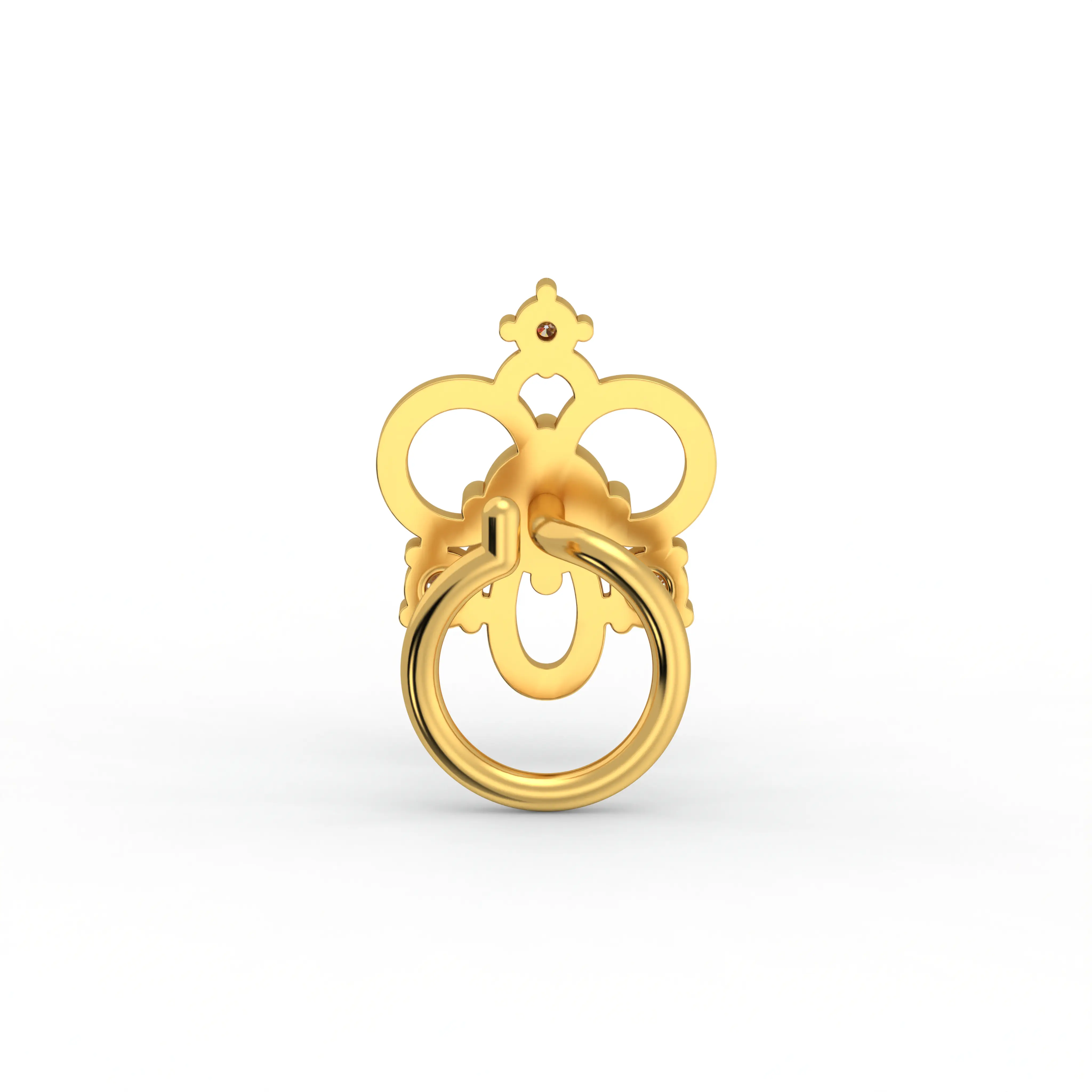 Lab-Grown Diamond Nose Pin in 22K Yellow Gold – 0.11 Ct, 4 Diamonds, 0.8 g thumbnail