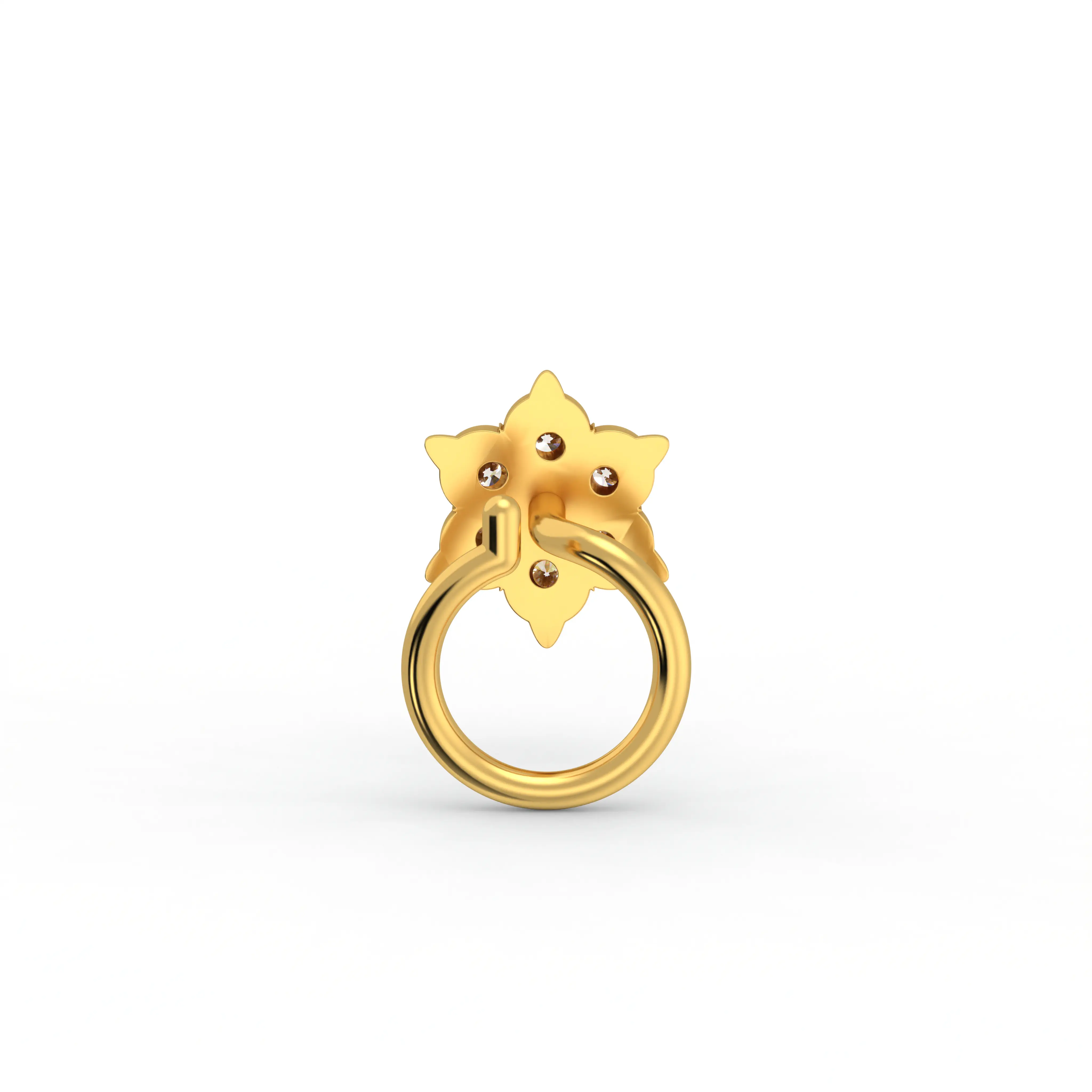 Lab-Grown Diamond Nose Pin in 22K Yellow Gold – 0.05 Ct, 6 Diamonds thumbnail