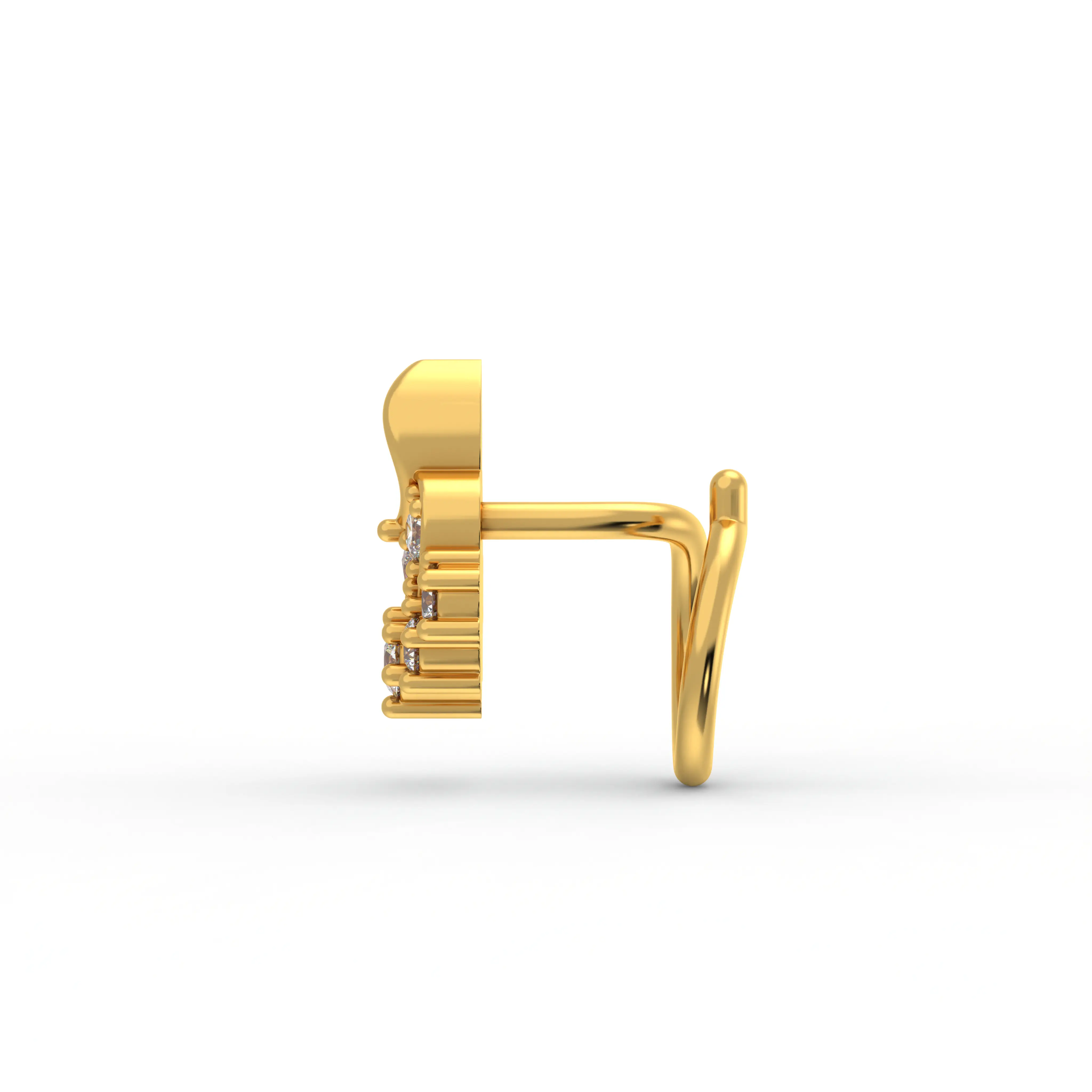 Lab-Grown Diamond Nose Pin in 22K Yellow Gold – 0.09 Ct, 8 Diamonds thumbnail