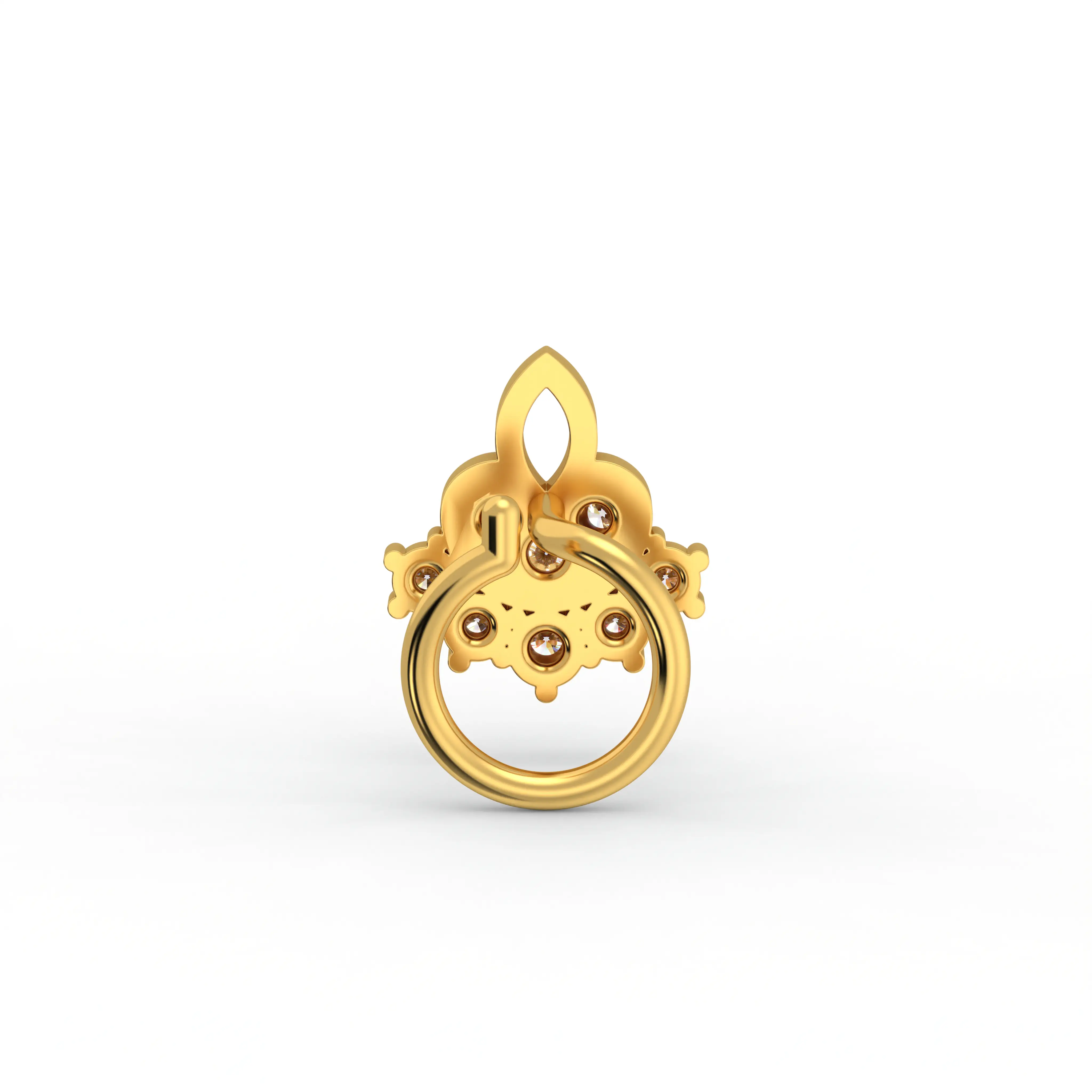 Lab-Grown Diamond Nose Pin in 22K Yellow Gold – 0.09 Ct, 8 Diamonds thumbnail
