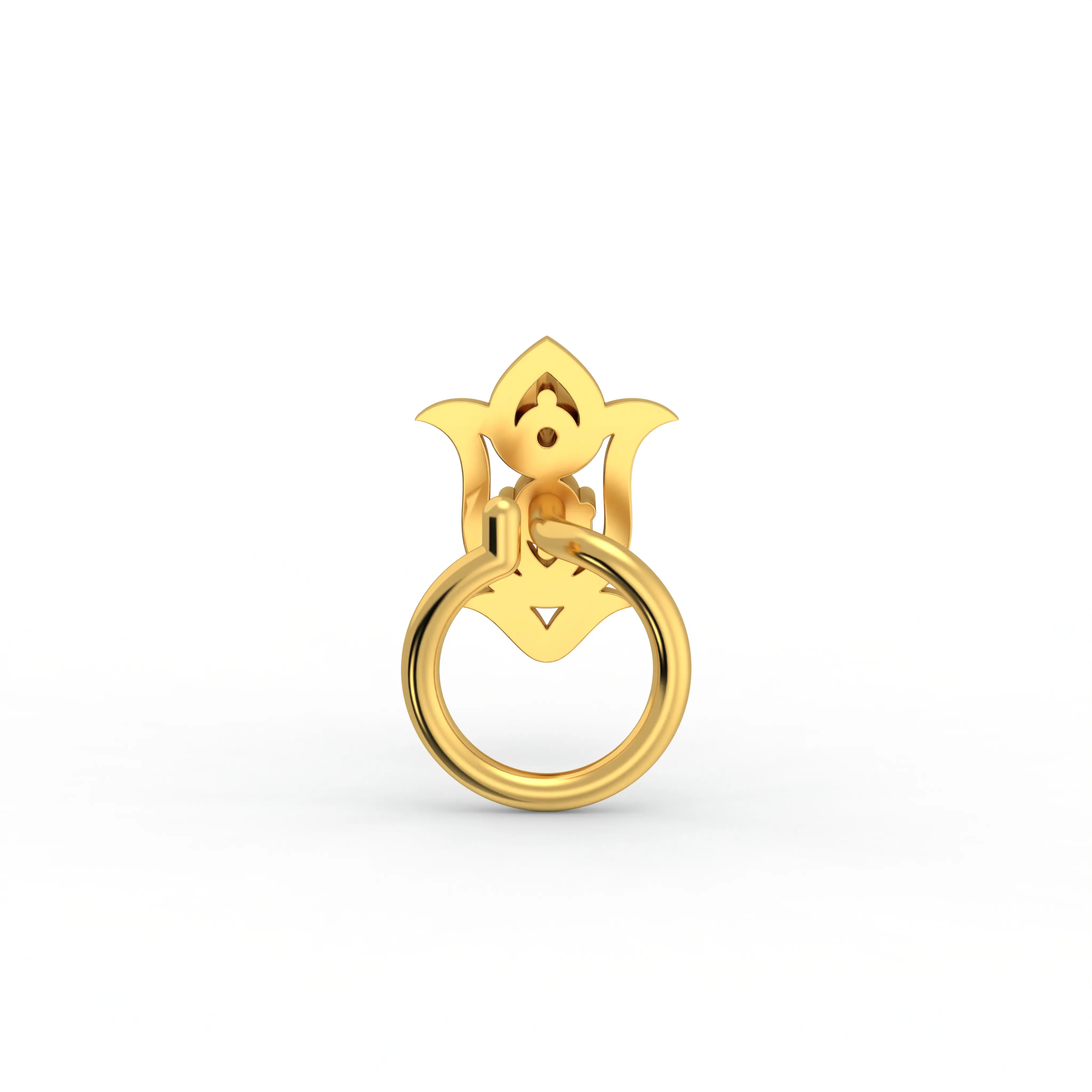 Lab-Grown Diamond Nose Pin in 22K Yellow Gold – 0.02 Ct, 2 Diamonds, 0.6 g (Design K1-57) thumbnail