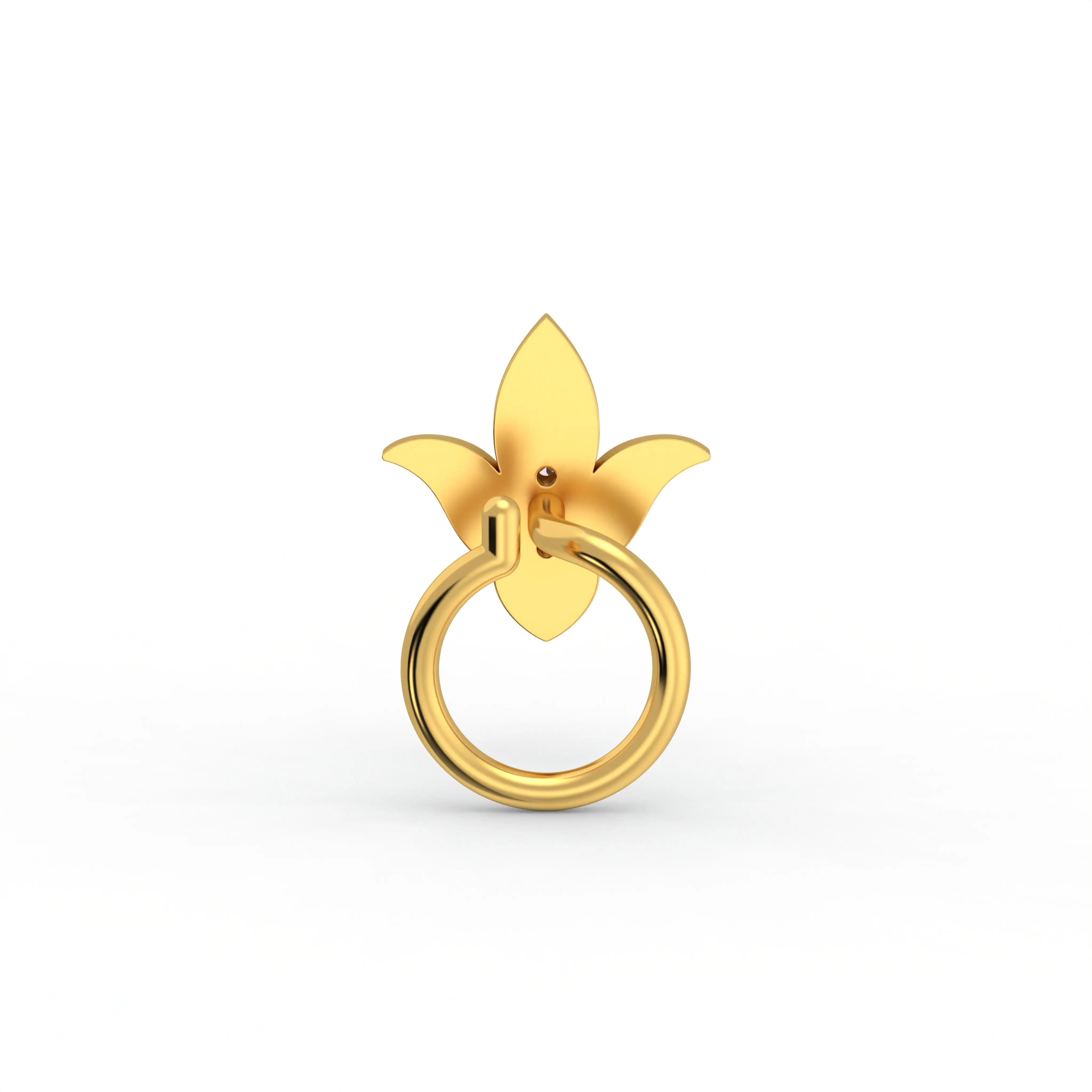 Lab-Grown Diamond Nose Pin in 22K Yellow Gold – 0.02 Ct, 2 Diamonds, 0.8 g thumbnail