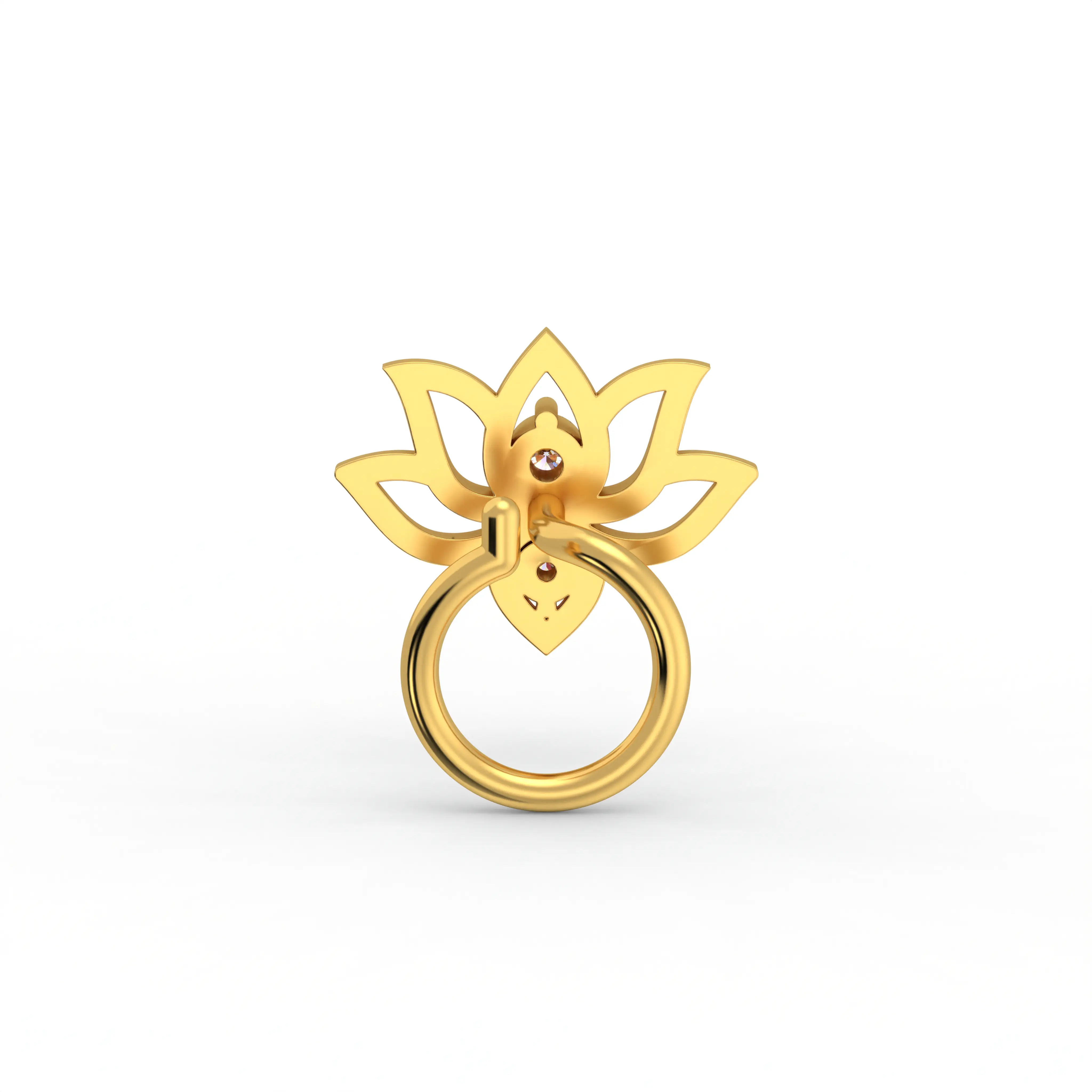 Lab-Grown Diamond Nose Pin in 22K Yellow Gold – 0.02 Ct, 2 Diamonds, 0.7 g thumbnail