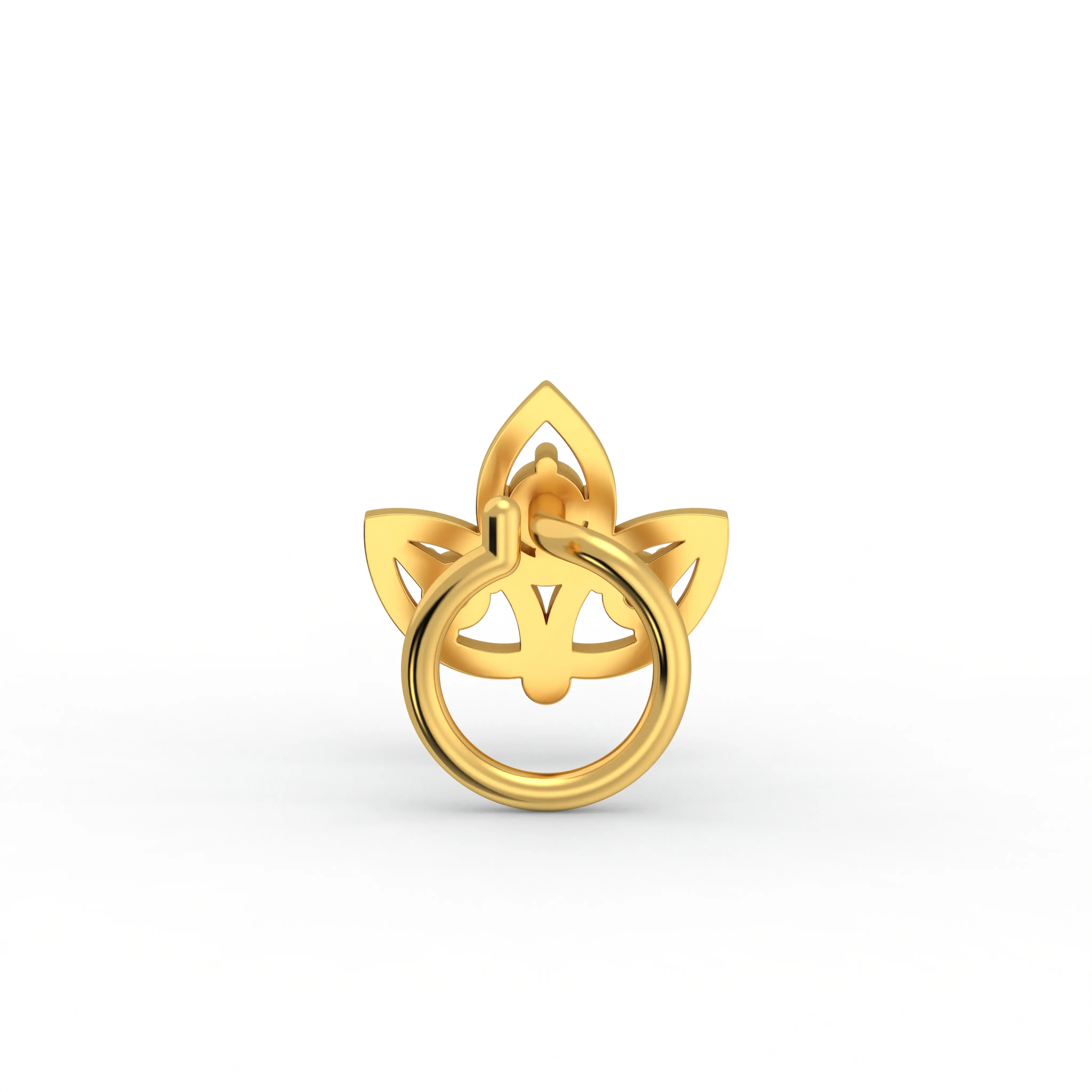Lab-Grown Diamond Nose Pin in 22K Yellow Gold – 0.04 Ct, 3 Diamonds, 0.8 g thumbnail