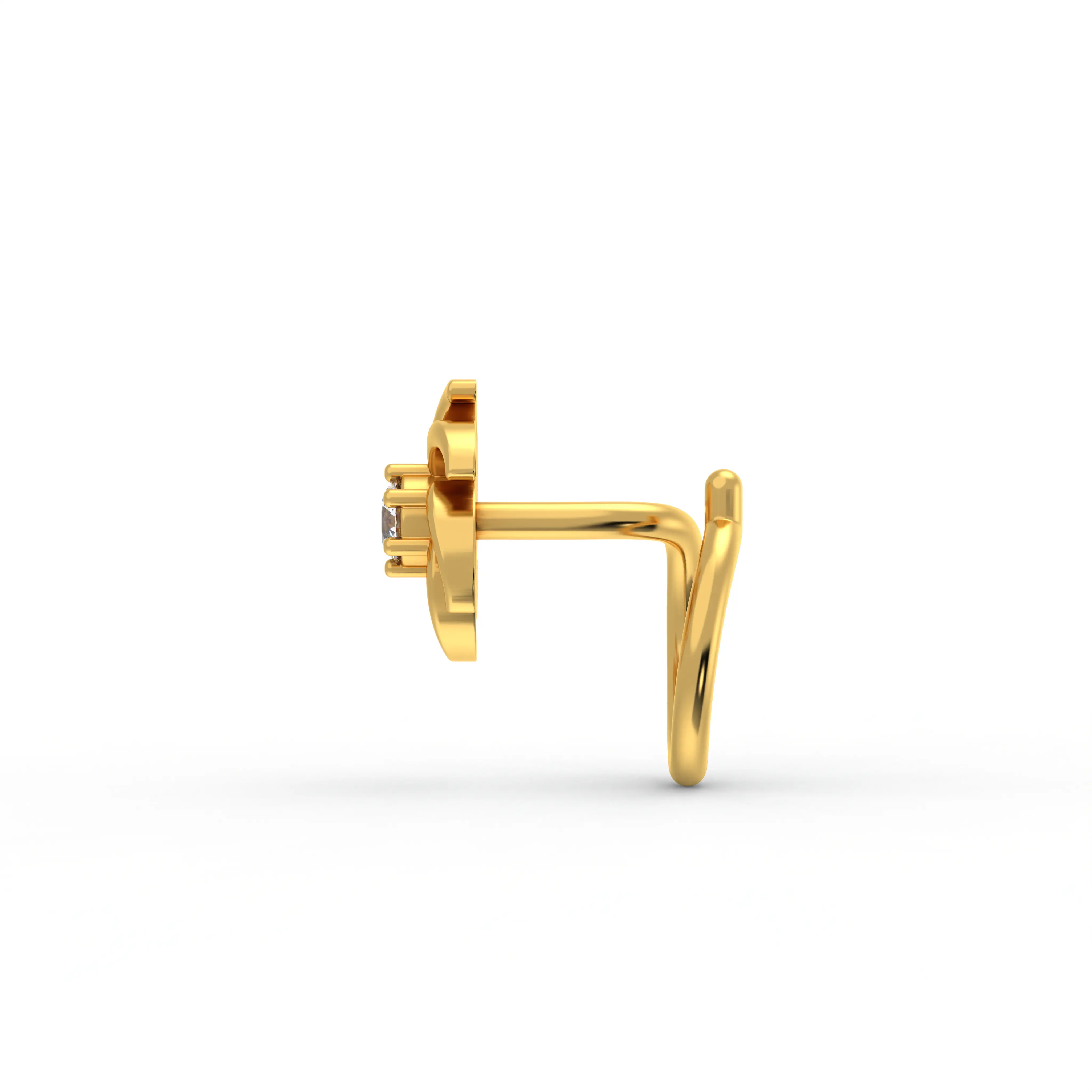 Lab-Grown Diamond Nose Pin in 22K Yellow Gold – 0.03 Ct, 0.5 g (Design K1-67) thumbnail