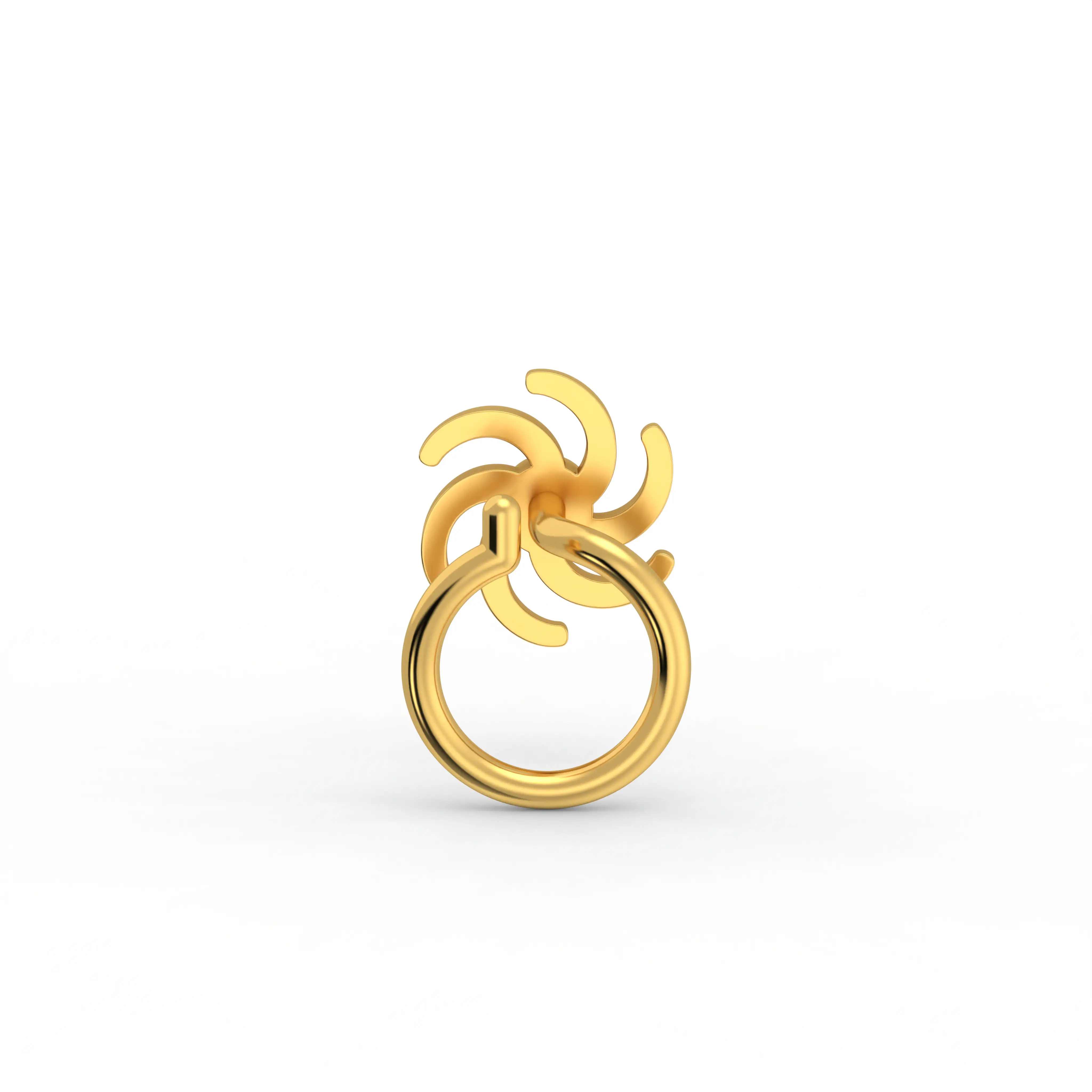 Lab-Grown Diamond Nose Pin in 22K Yellow Gold – 0.03 Ct, 0.5 g (Design K1-67) thumbnail
