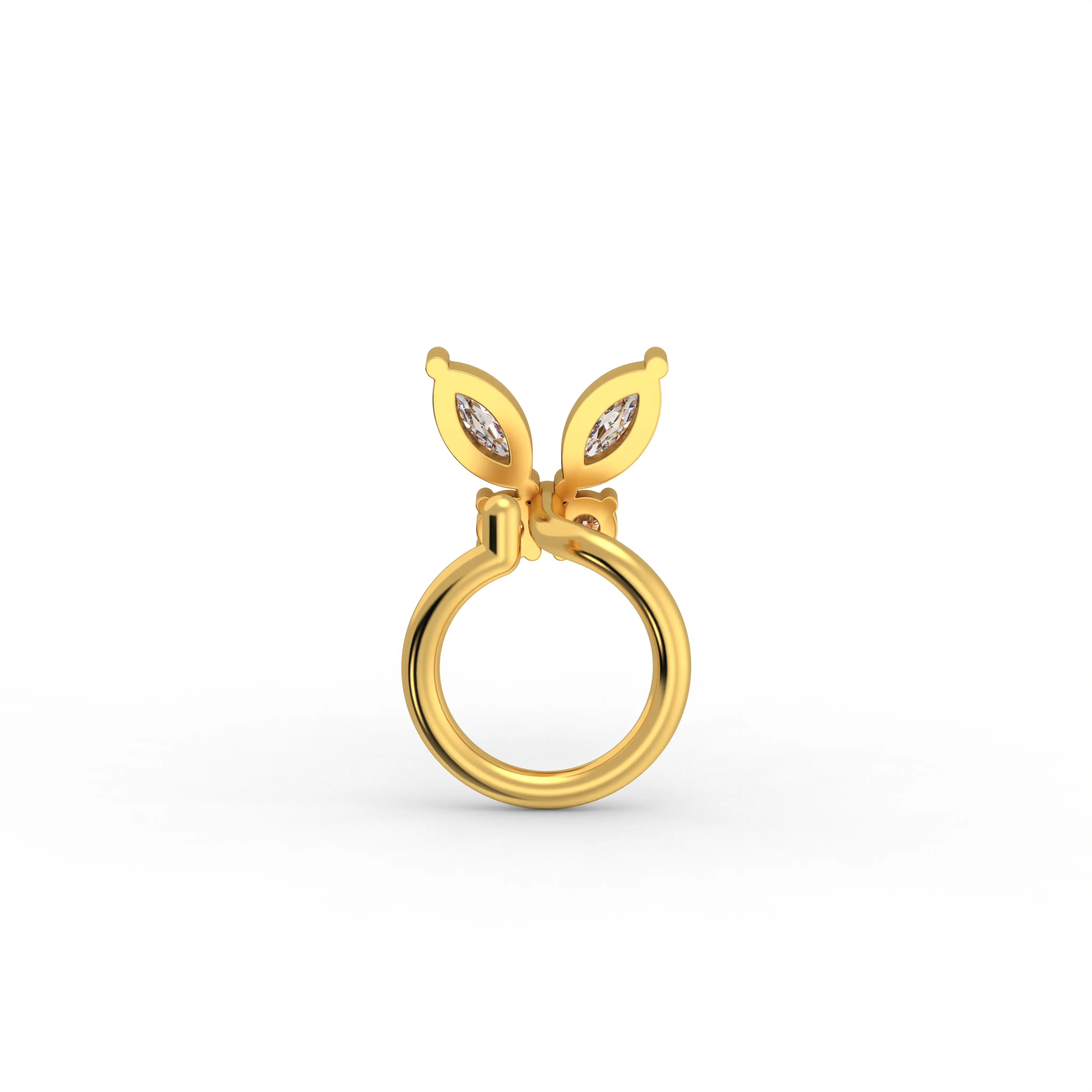 Diamond Nose Pin in 22K Yellow Gold with Lab grown diamond thumbnail