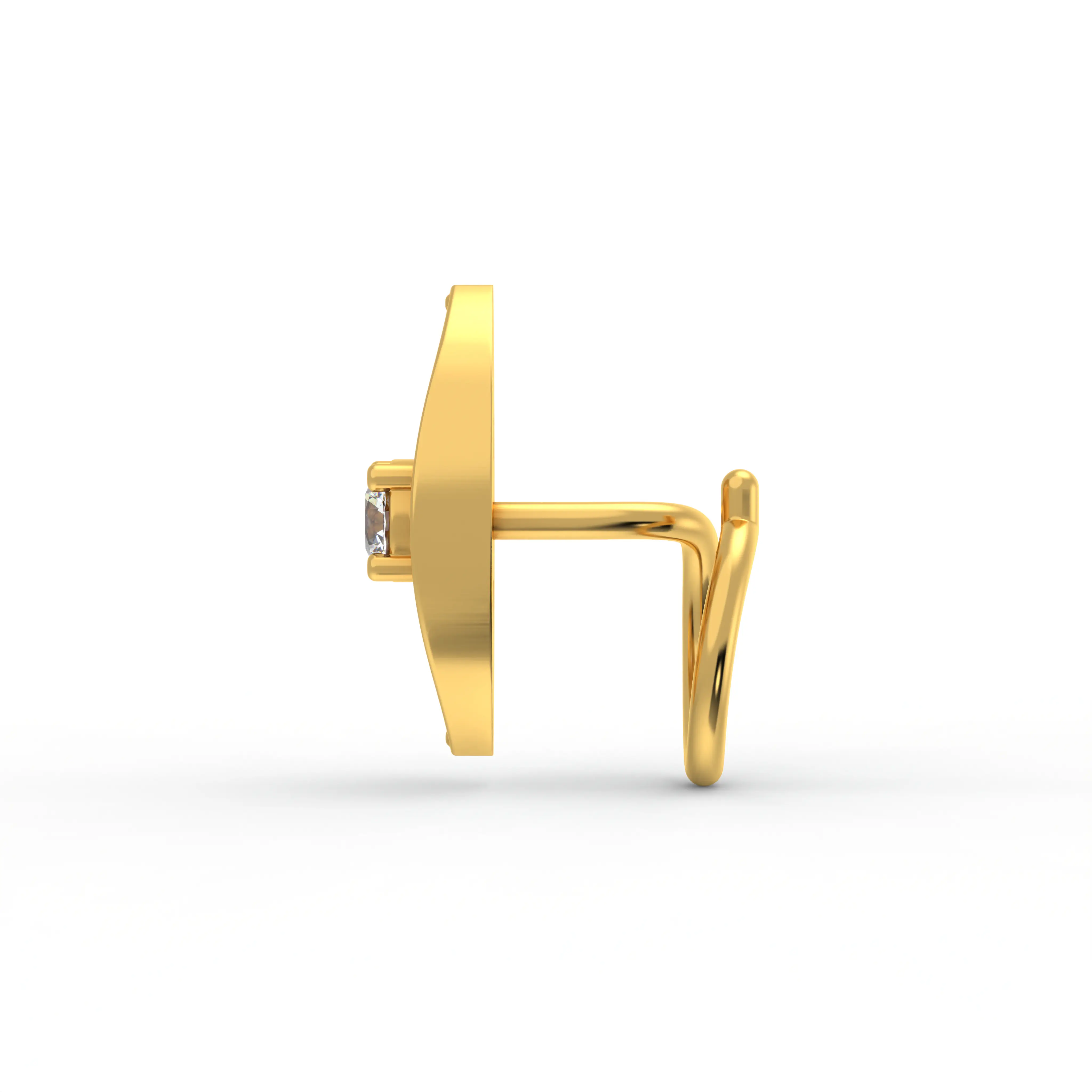 Lab-Grown Diamond Nose Pin in 22K Yellow Gold – 0.17 Ct, 15 Diamonds thumbnail