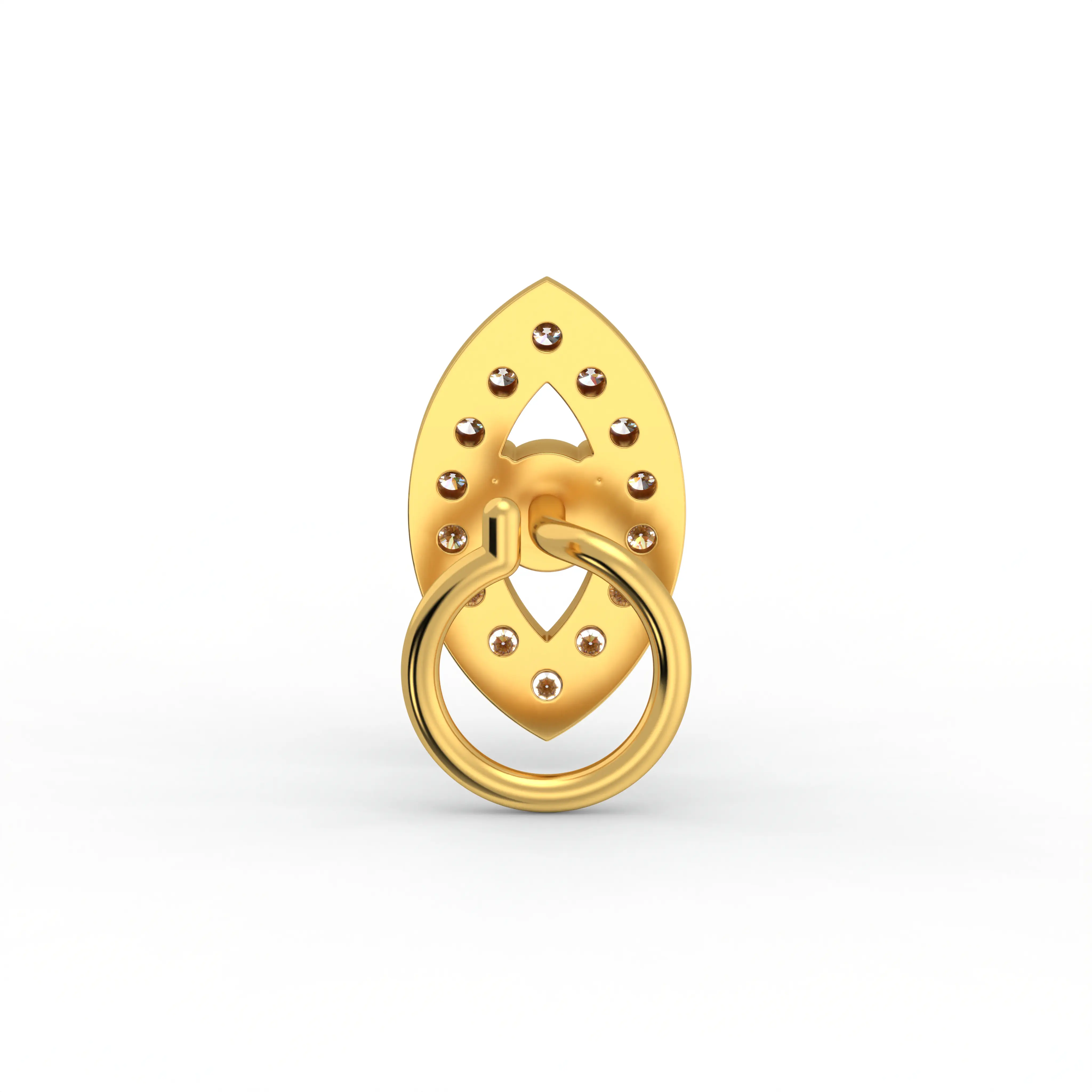 Lab-Grown Diamond Nose Pin in 22K Yellow Gold – 0.17 Ct, 15 Diamonds thumbnail