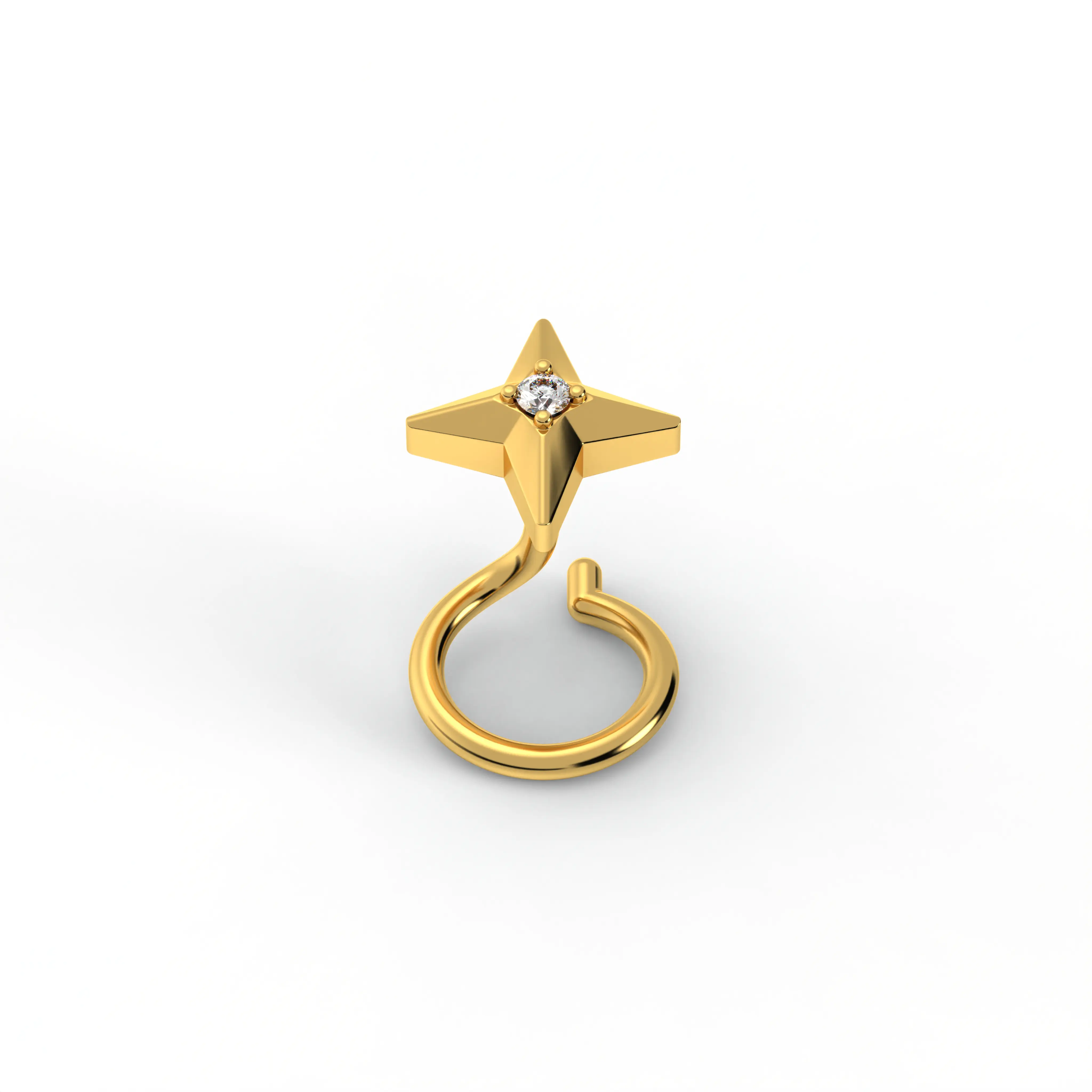 Lab-Grown Diamond Nose Pin in 22K Yellow Gold – 0.01 Ct, 0.5 g (Design K1-81) thumbnail
