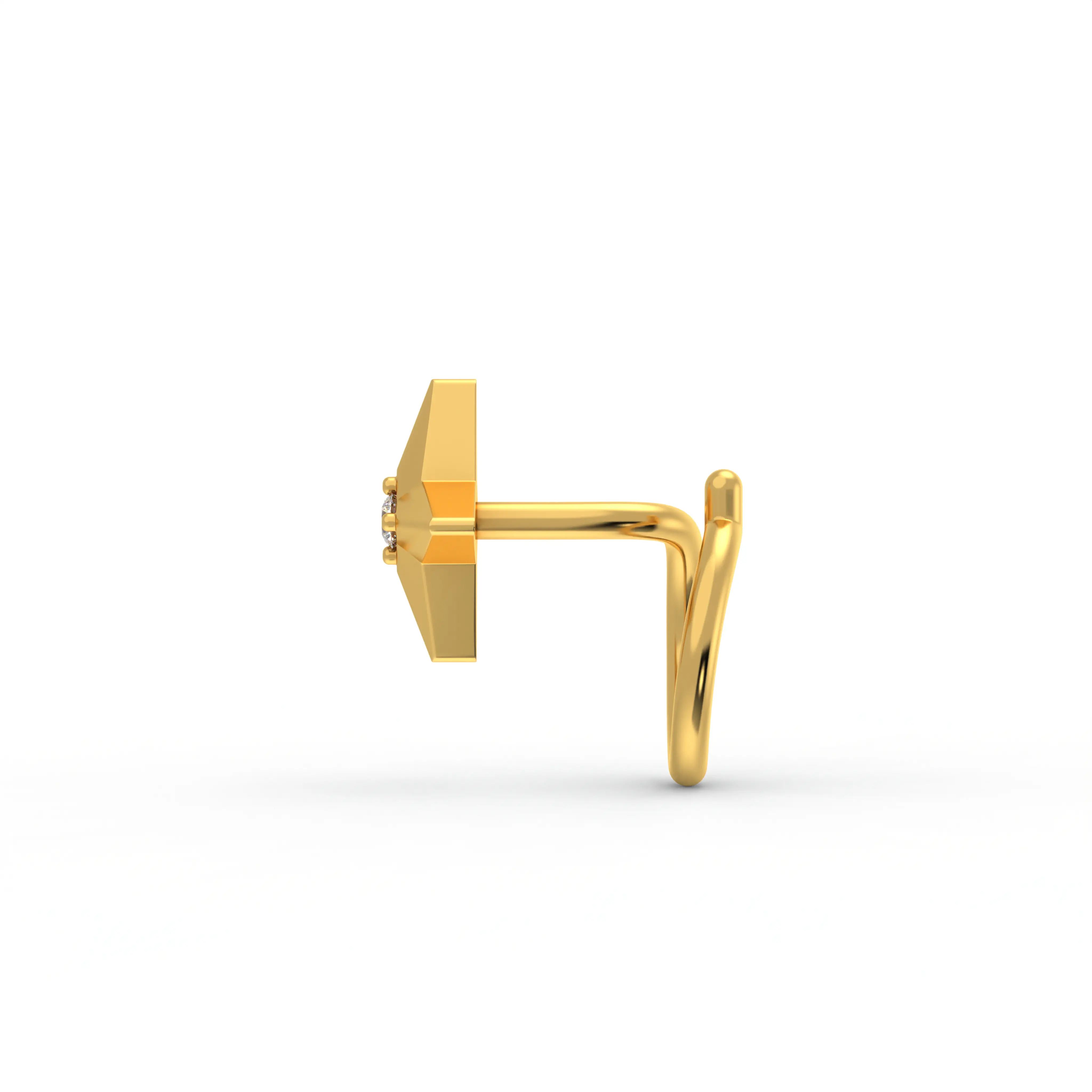 Lab-Grown Diamond Nose Pin in 22K Yellow Gold – 0.01 Ct, 0.5 g (Design K1-81) thumbnail