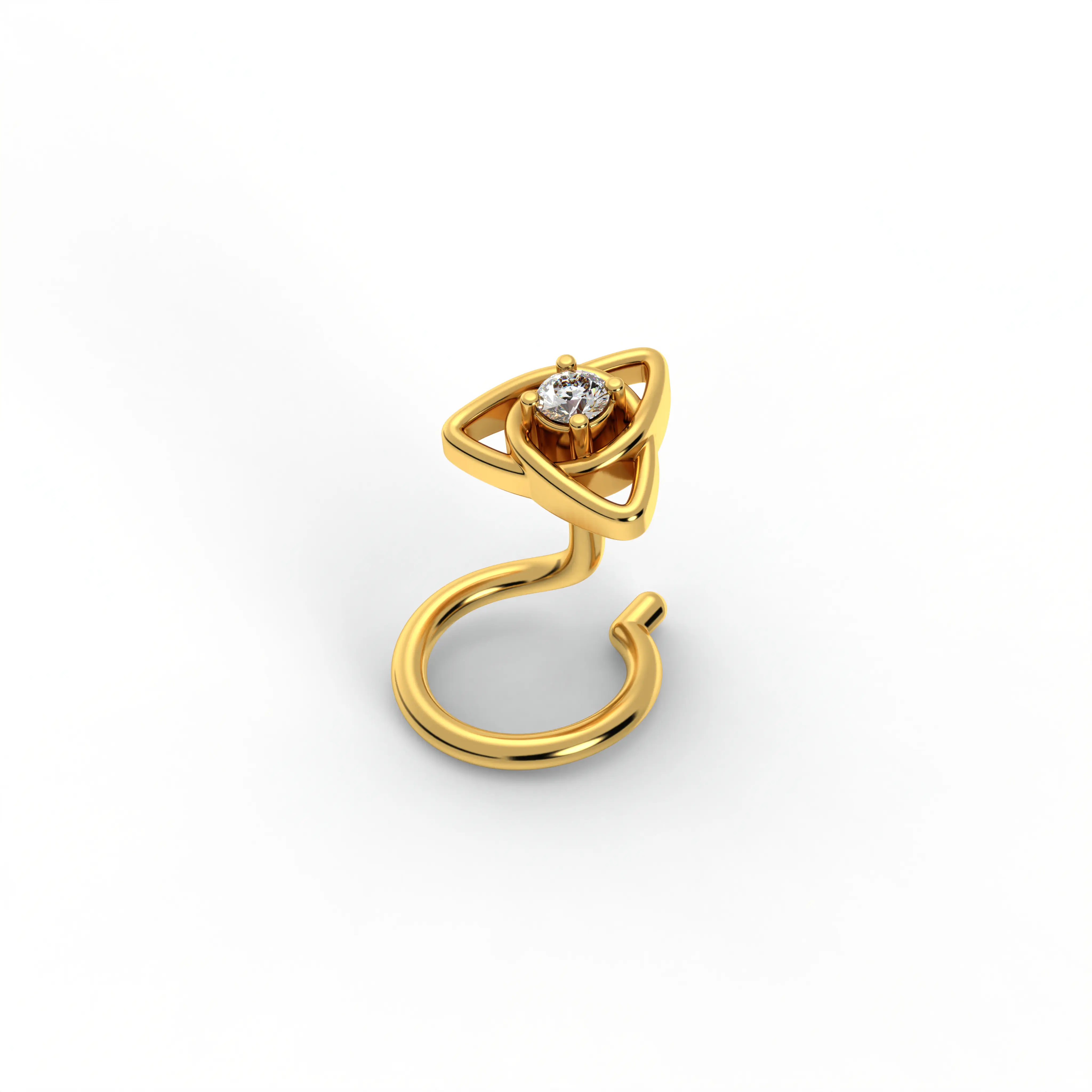 Lab-Grown Diamond Nose Pin in 22K Yellow Gold – 0.02 Ct, 0.5 g (Design K1-83) thumbnail