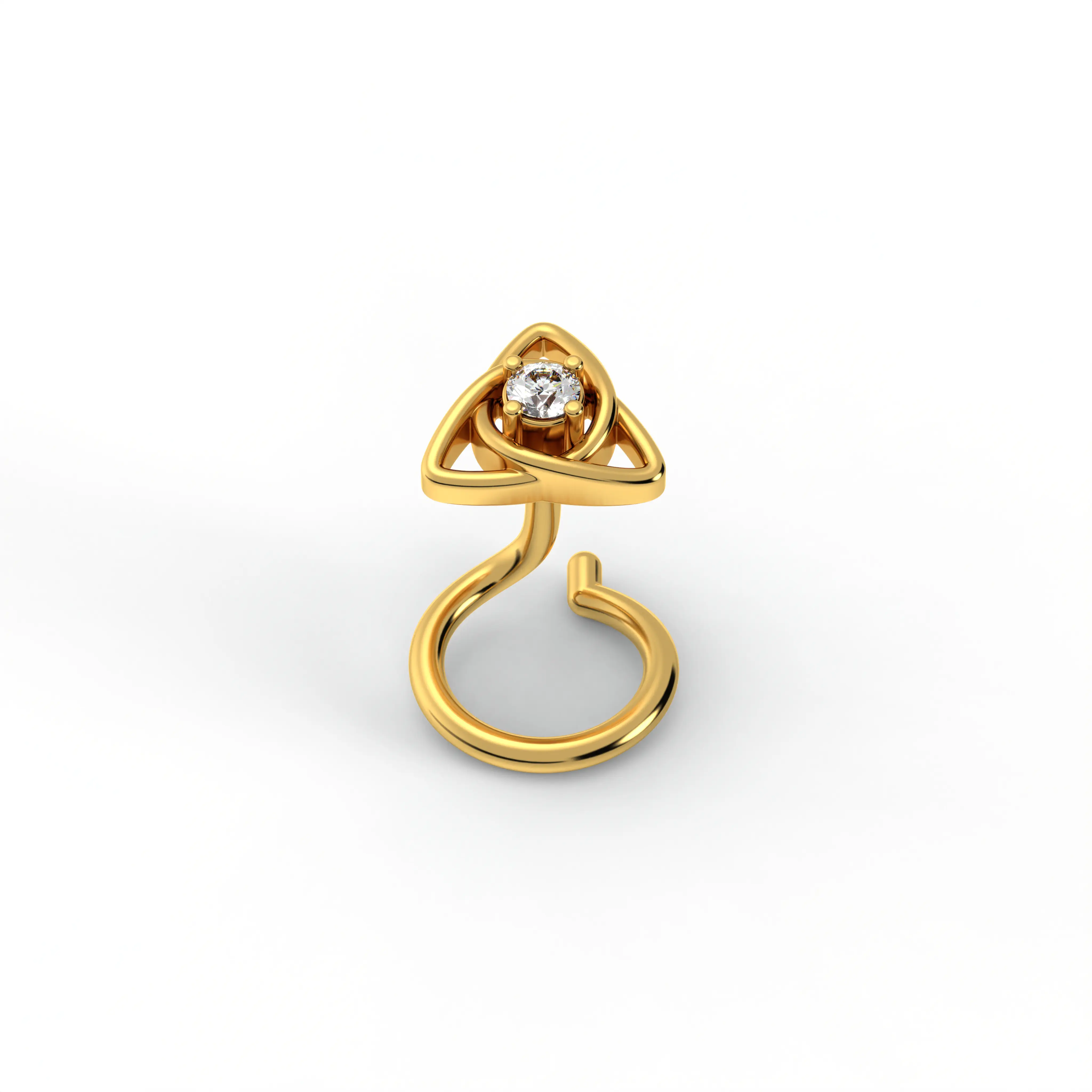 Lab-Grown Diamond Nose Pin in 22K Yellow Gold – 0.02 Ct, 0.5 g (Design K1-83) thumbnail