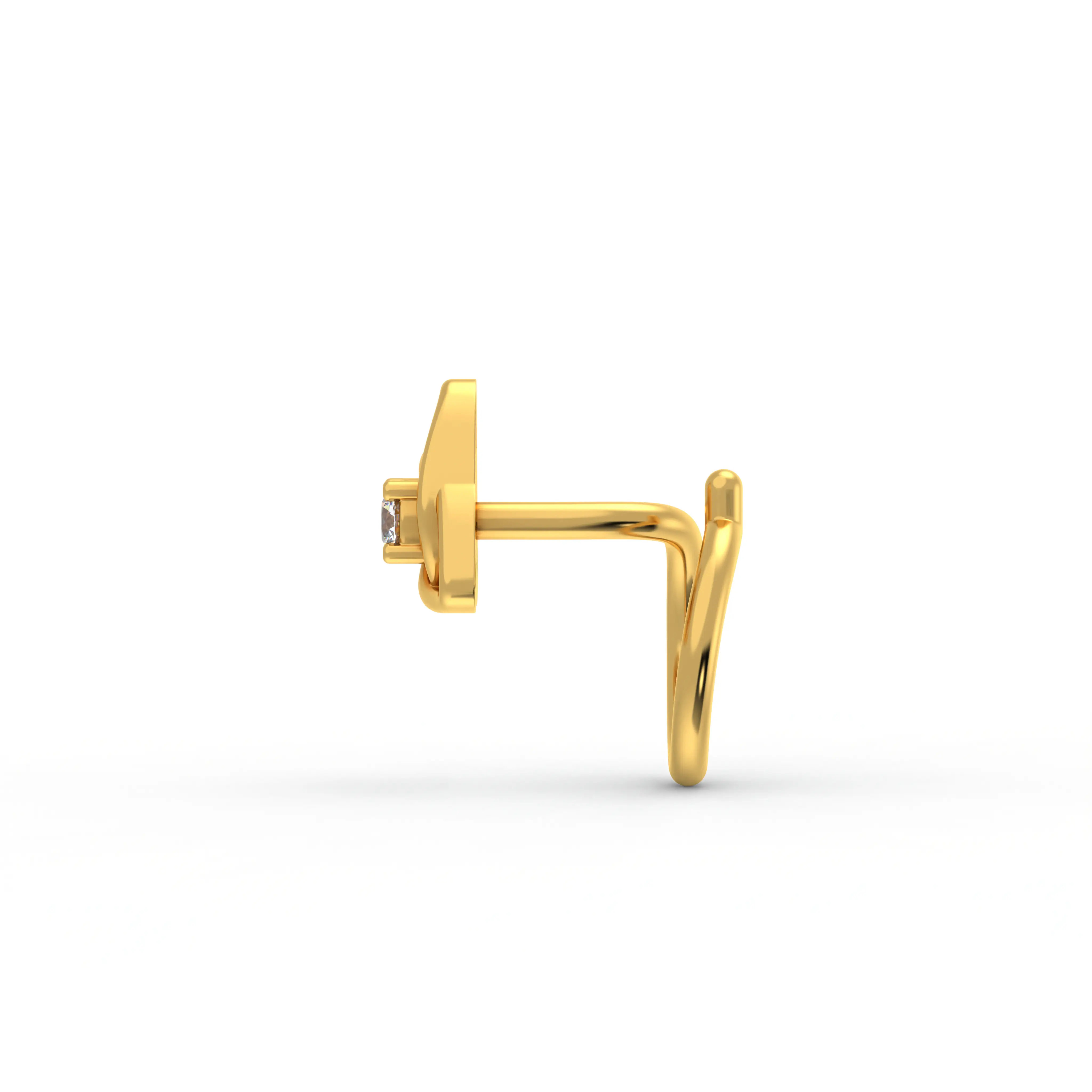 Lab-Grown Diamond Nose Pin in 22K Yellow Gold – 0.02 Ct, 0.5 g (Design K1-83) thumbnail