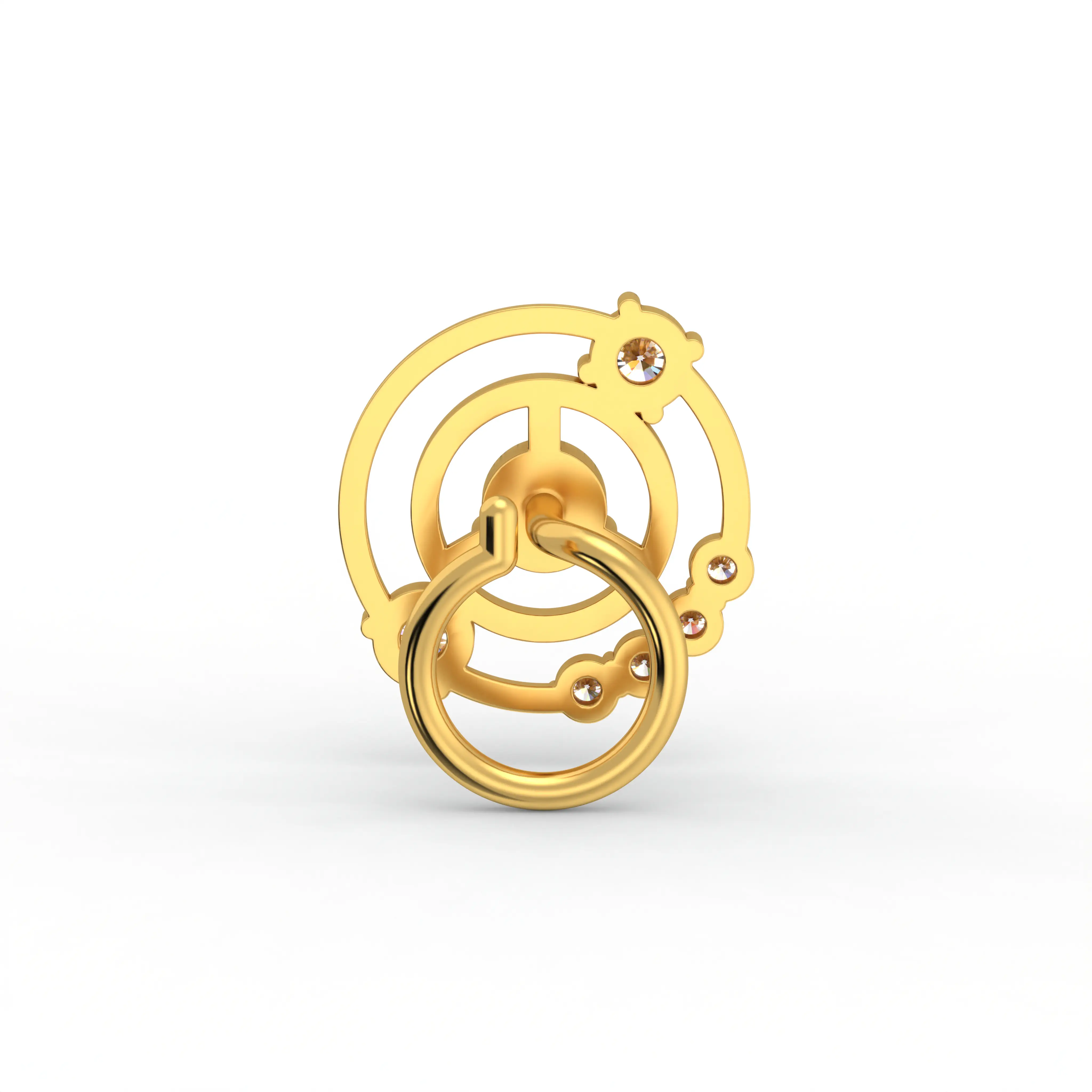 Lab-Grown Diamond Nose Pin in 22K Yellow Gold – 0.17 Ct, 7 Diamonds, 0.9 g thumbnail